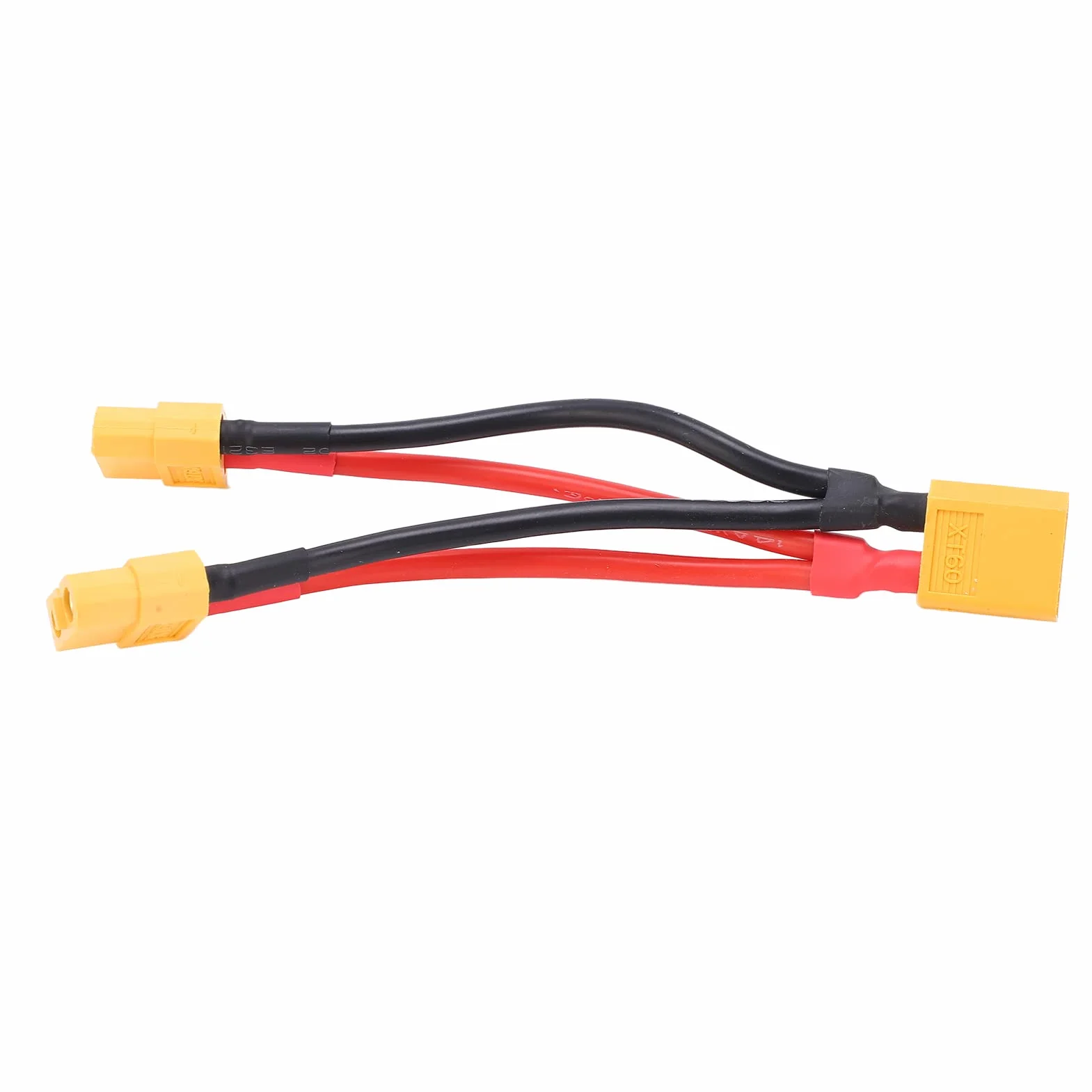 Adapter Kabla Równoległego do Akumulatora RC, 9cm, Wtyk XT60, Podwójny Przedłużacz Y-splitter, 1 Wtyk na 2 Gniazda, Przewód Silikonowy do RC Lipo