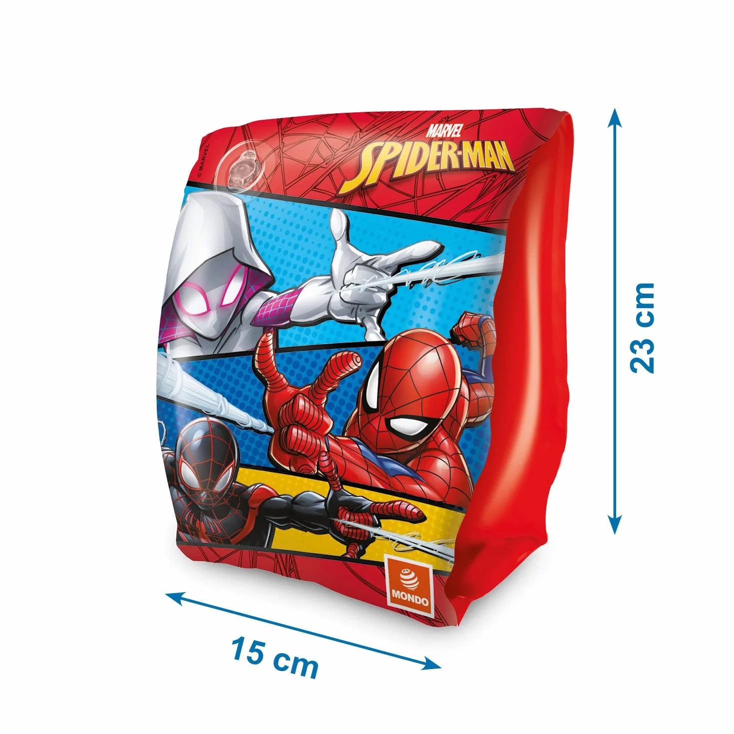 Mondo Zabawki - Opaski na ramię Spiderman - Opaski bezpieczeństwa dla dzieci - Materiał PVC - Nadaje się dla dzieci w wieku od 2 do 6 lat o wadze 6-20 kg - 16927