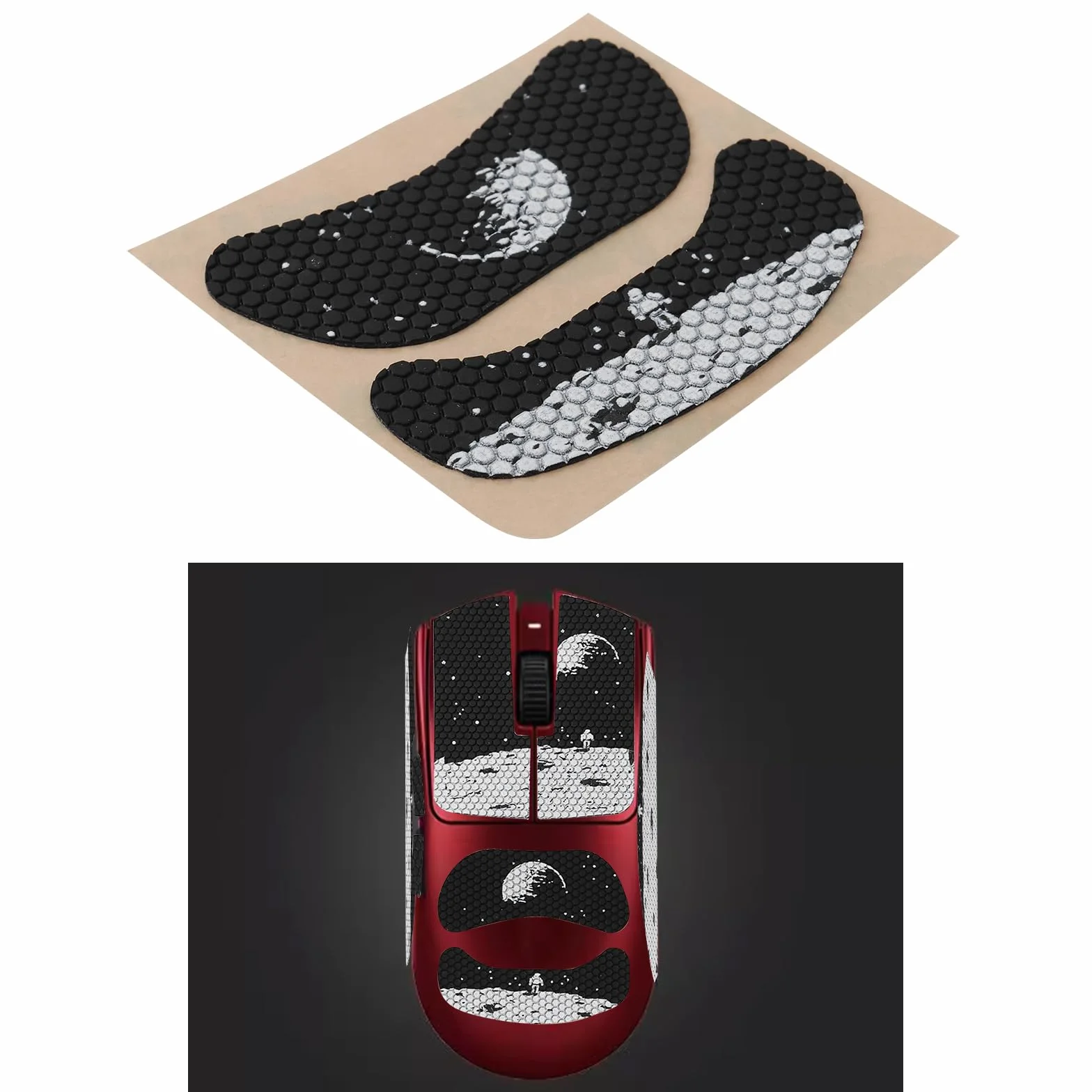 EMSea 2 antypoślizgowe naklejki na uchwyt myszy kompatybilne z Razer, kompatybilne z Viper V3 Pro dla ulepszonej precyzji gier, wstępnie wyciętej i odpornej na pot skóry, ziemia