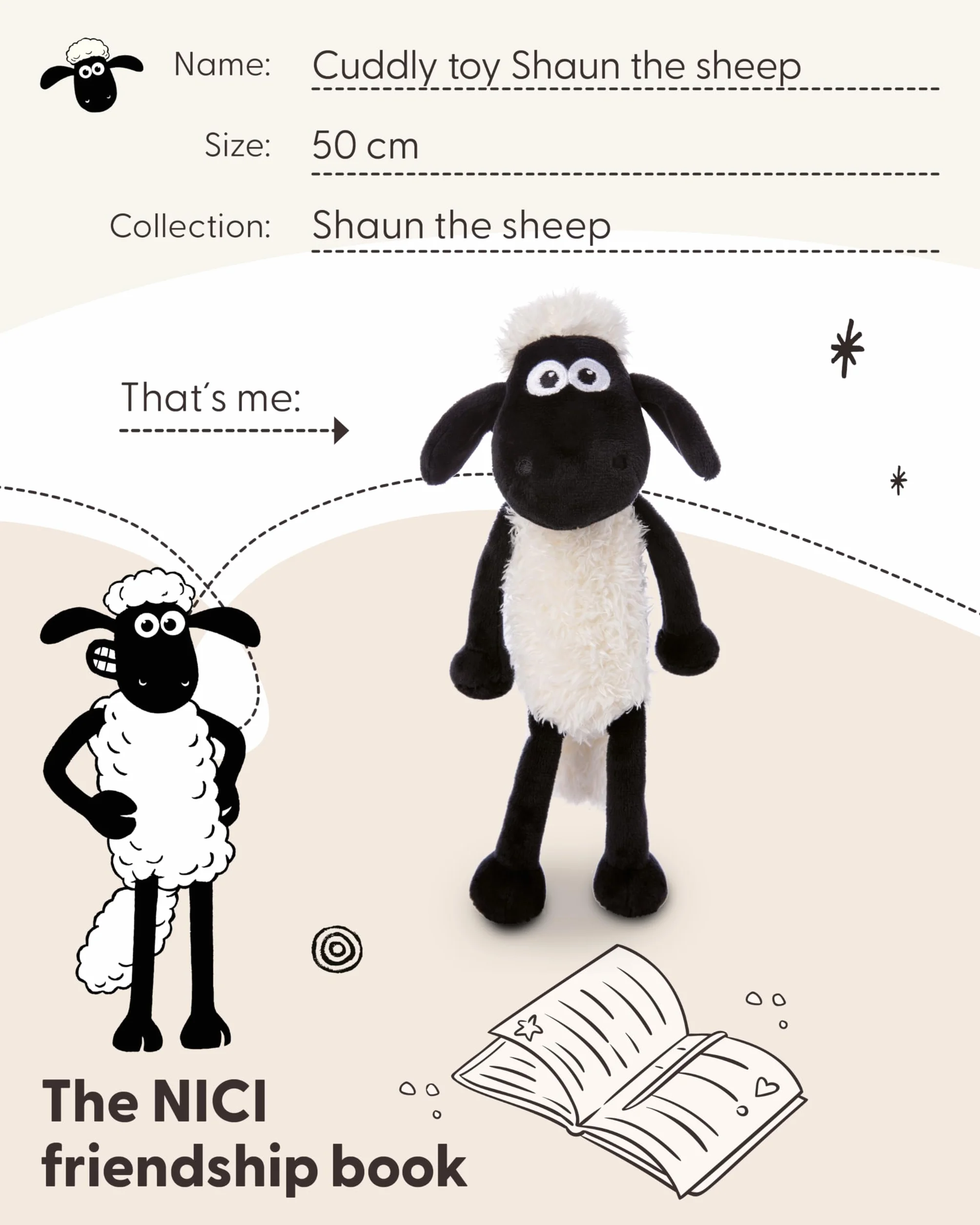 Pluszowa zabawka baranek Shaun biały