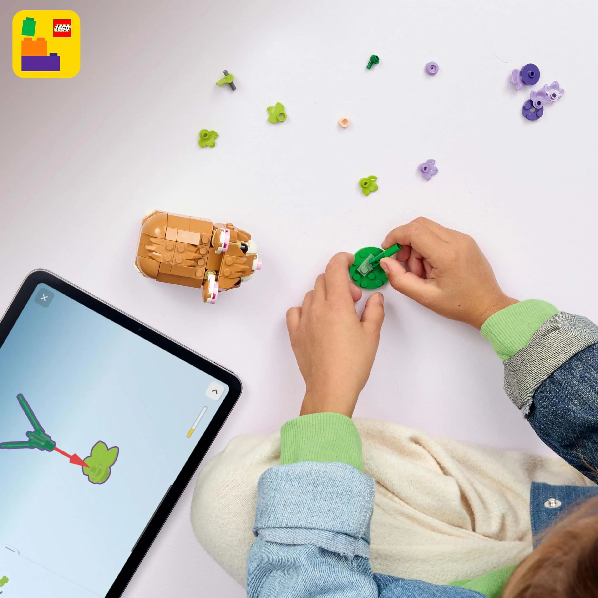 LEGO Creator 3in1 Cute Hamster with a Flower Toy - Animal Figure Transforms into a Hedgehog or Eagle - DIY Room Decor Idea - Birthday Gift for 7+ Year Old Girls & Boys - 31376