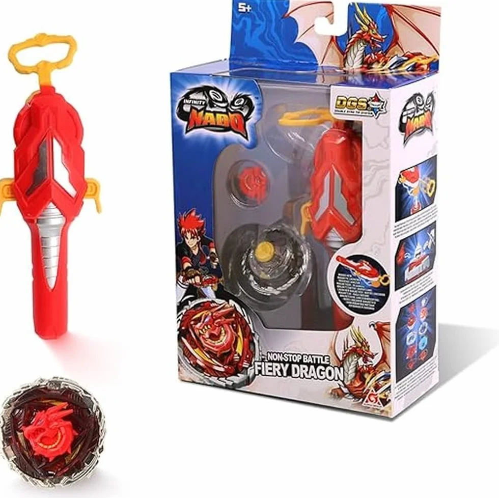 Infinity Nado Magnetyczna wyrzutnia Spinner Endless Battle, płonący smok - prezent dla dzieci 5+