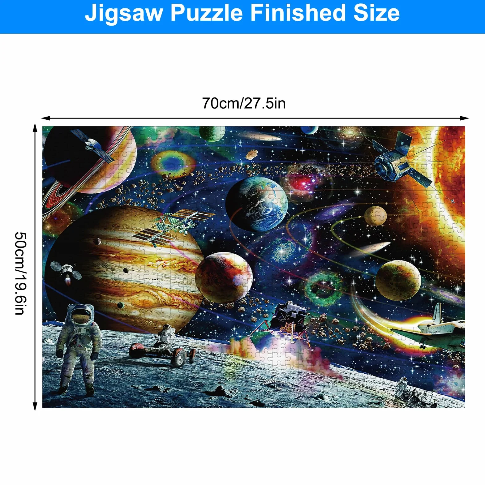 APOMOONS Puzzle 1000 elementów, dla dorosłych i dzieci, imponujące zagadki, kolorowy motyw Układu Słonecznego
