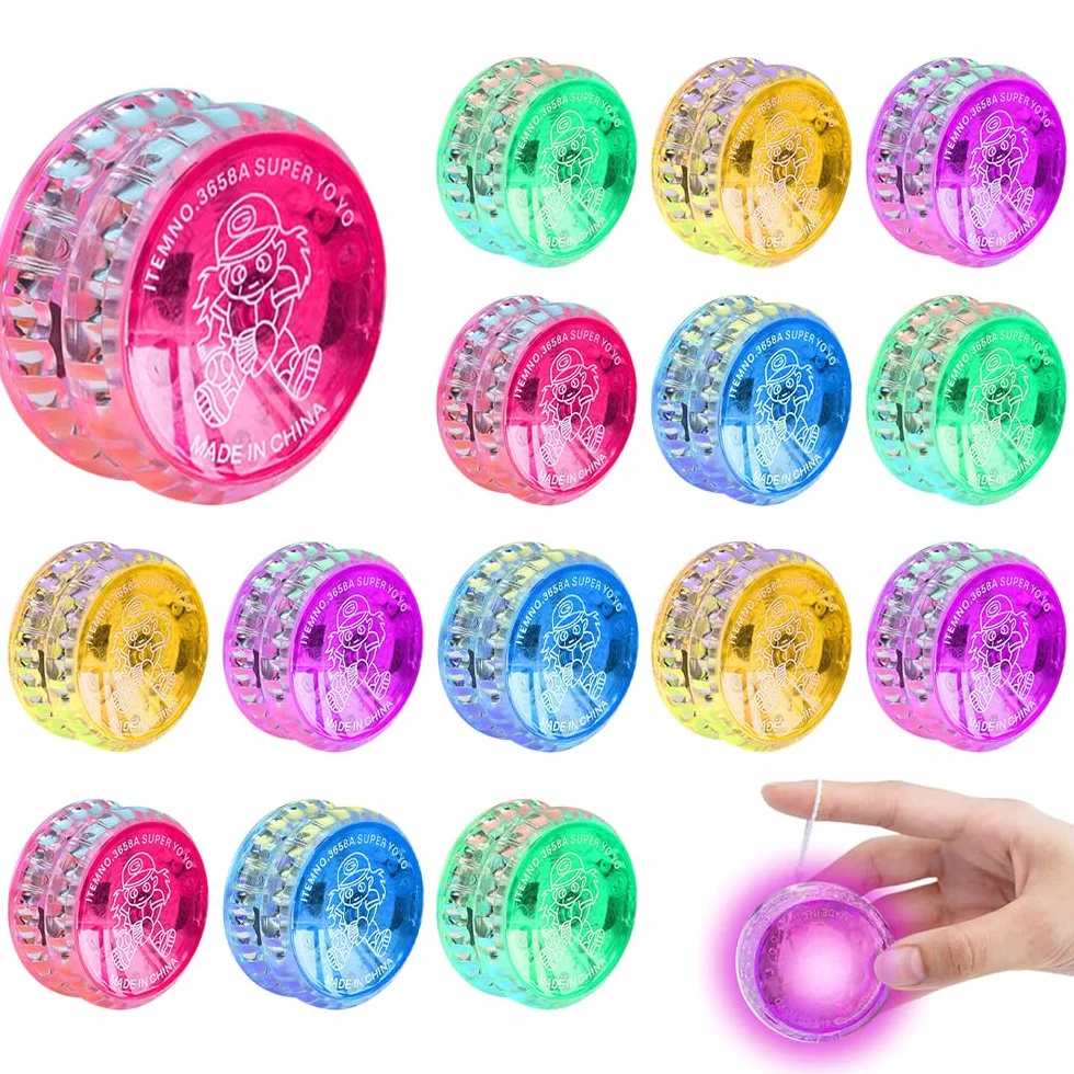 Foreverup 15 sztuk lamp LED Jo-Jo, tworzywo sztuczne, Responsive Yoyo, Responsywne łożyska kulkowe Jo-Jo na urodziny, imprezę, prezent dla gości, upominek, do klasy, nagrody