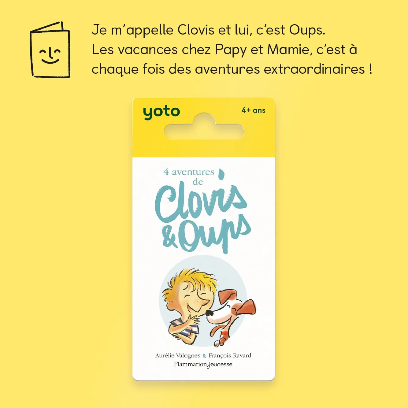 Yoto 4 Przygody Clovis i Ups, audiobook dla dzieci Aurelia Valognes do słuchania na nocnym gawędziarzu, Yoto Player i Mini Stories Box, pierwsze historie 4-7 lat
