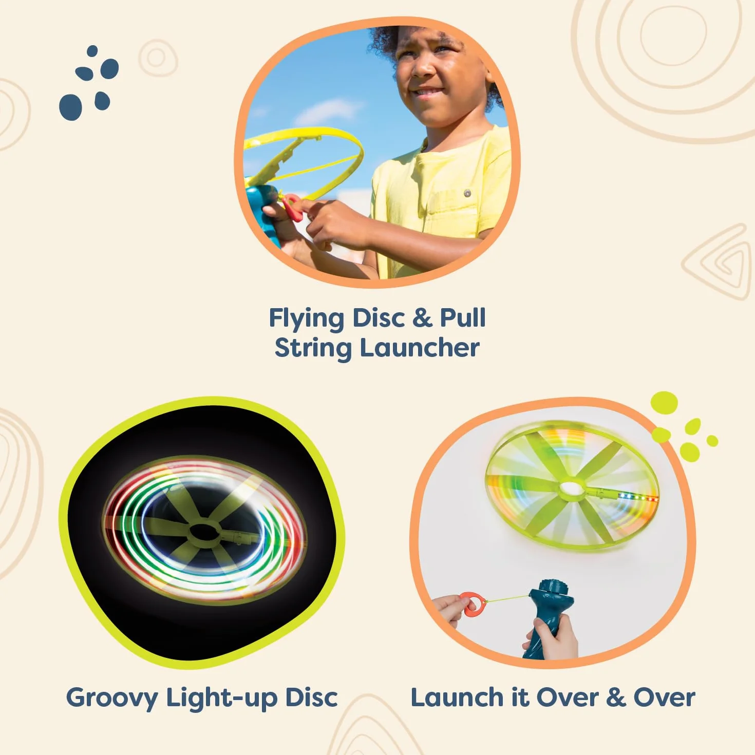 B. Toys by Battat - Light-Up Disco Flyers - Latający dysk ze światłami i wyrzutnią dla dzieci od 3 lat + - Amazon Vine