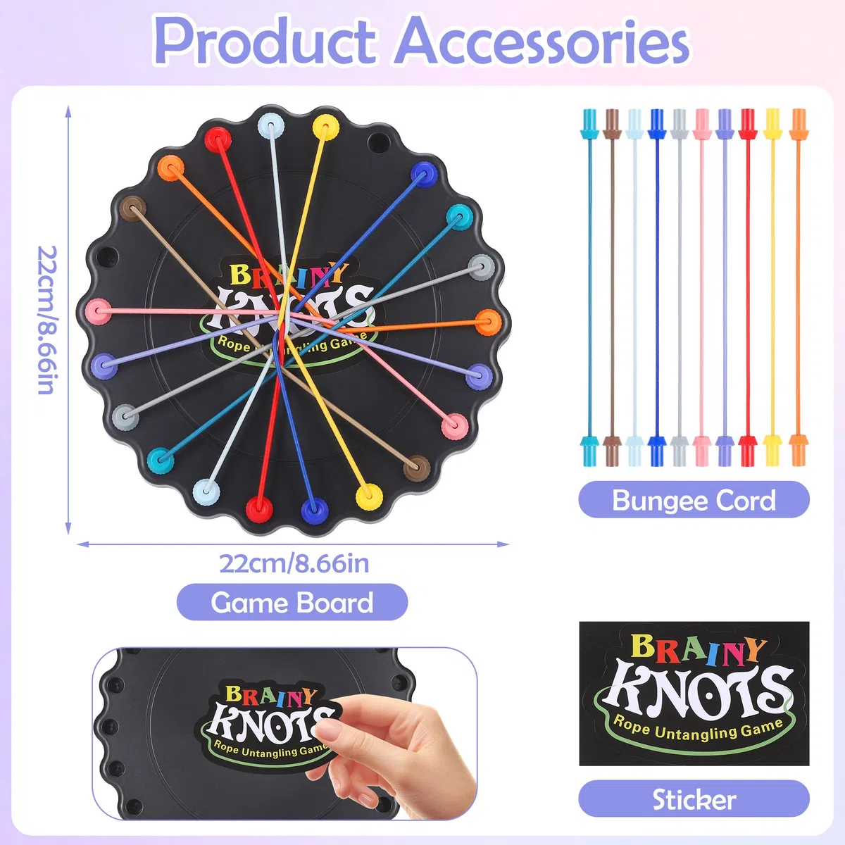 Fentar Brainy Knots Game, Twisted Rope Puzzle Game, Brain Games Strategy Challenge Toy, Przenośne IQ Puzzle Gry planszowe dla dzieci i dorosłych Wakacje Impreza Podróże