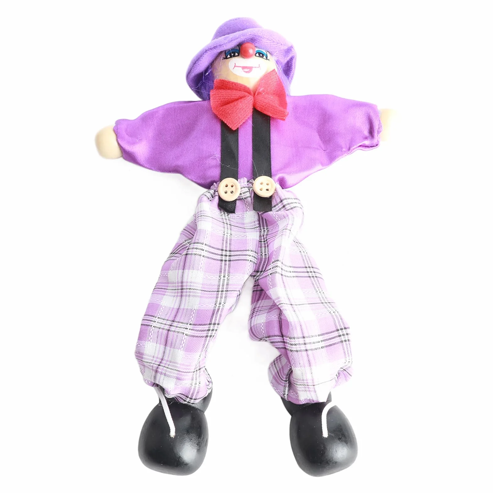 Drewniane Zabawki Rzemieślnicze Marionetki śmieszne Kolorowe Lalki ze Sznurkiem na Prezenty dla Dzieci, Zabawki Wczesnego Rozwoju (PURPLE)