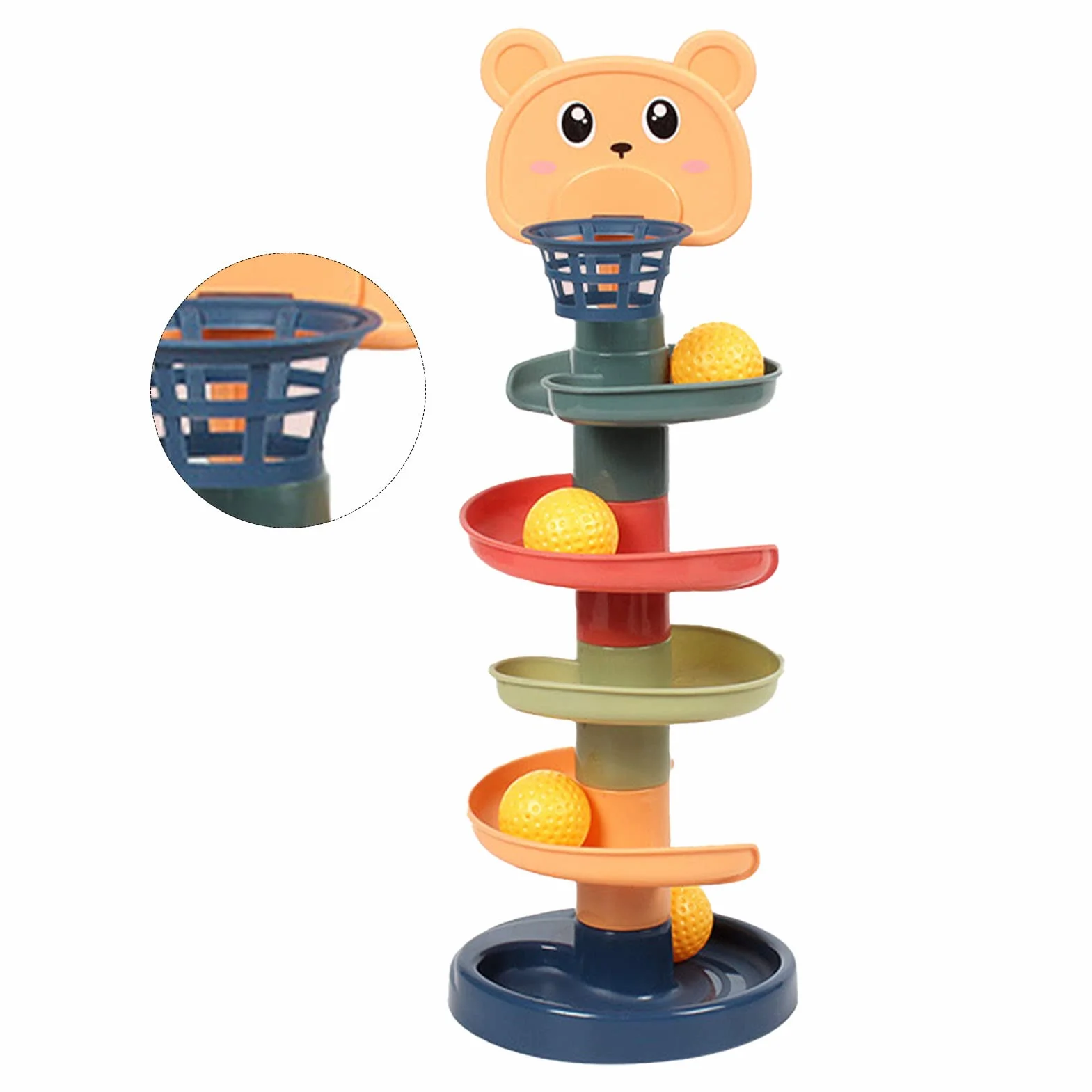 Sxhlseller Baby Ball Tower Interaktywna Kolorowa Zabawka Edukacyjna dla Małych Dzieci, Pielęgnująca koncentrację, Tworzywo Sztuczne