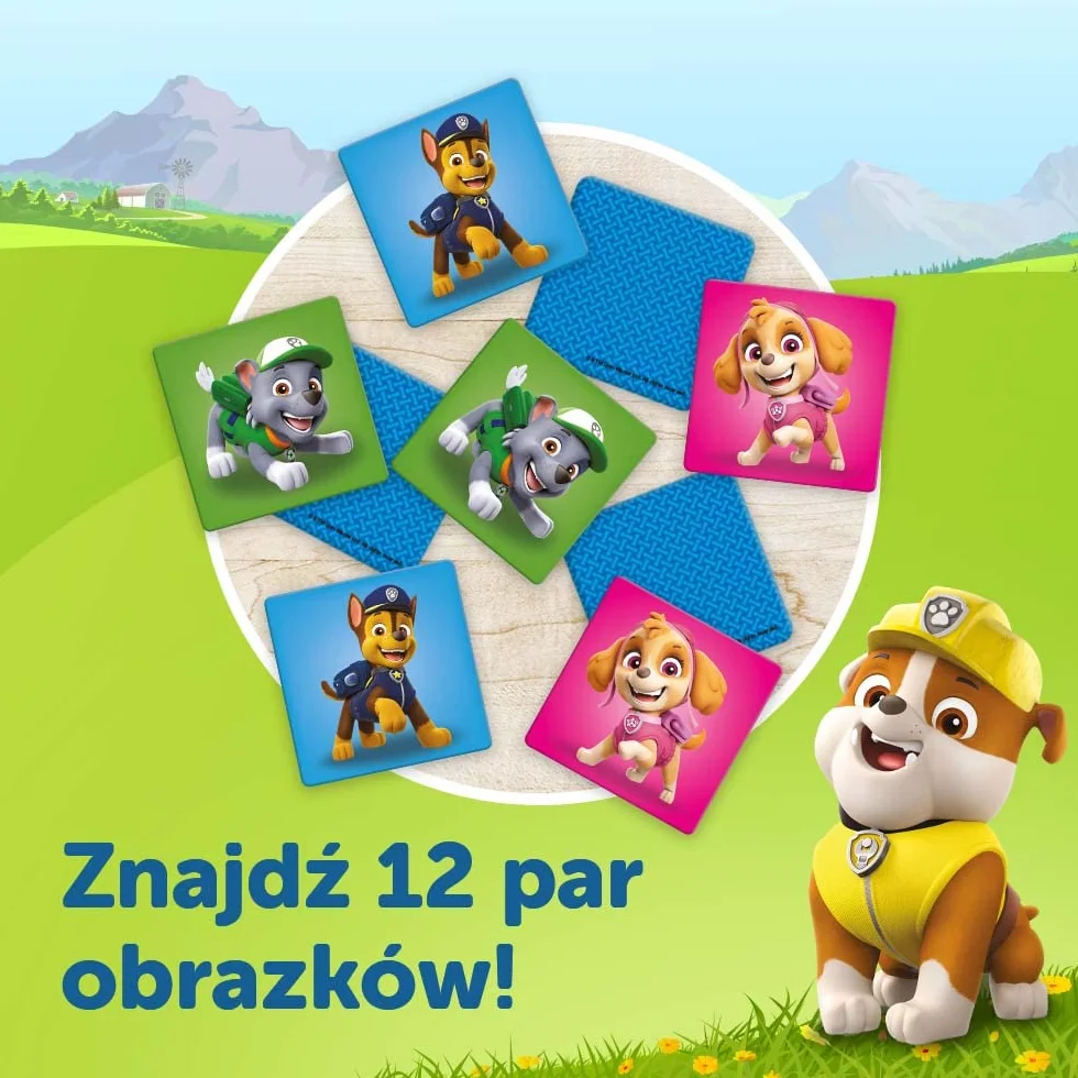 Trefl - Memos Maxi Psi Patrol - Edukacyjna Gra Pamięciowa dla Najmłodszych, Odnajdywanie Par Obrazków, Klasyczna Gra Memory z Bohaterami Bajki PAW Patrol, dla Dzieci od 2 lat