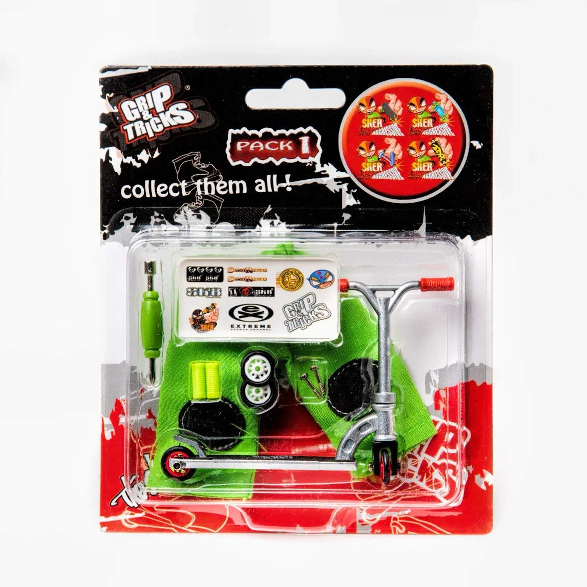 Grip & Tricks - Finger Scooter - Skate - Opakowanie 1 - Wymiary: 22 X 13,5 X 2 cm