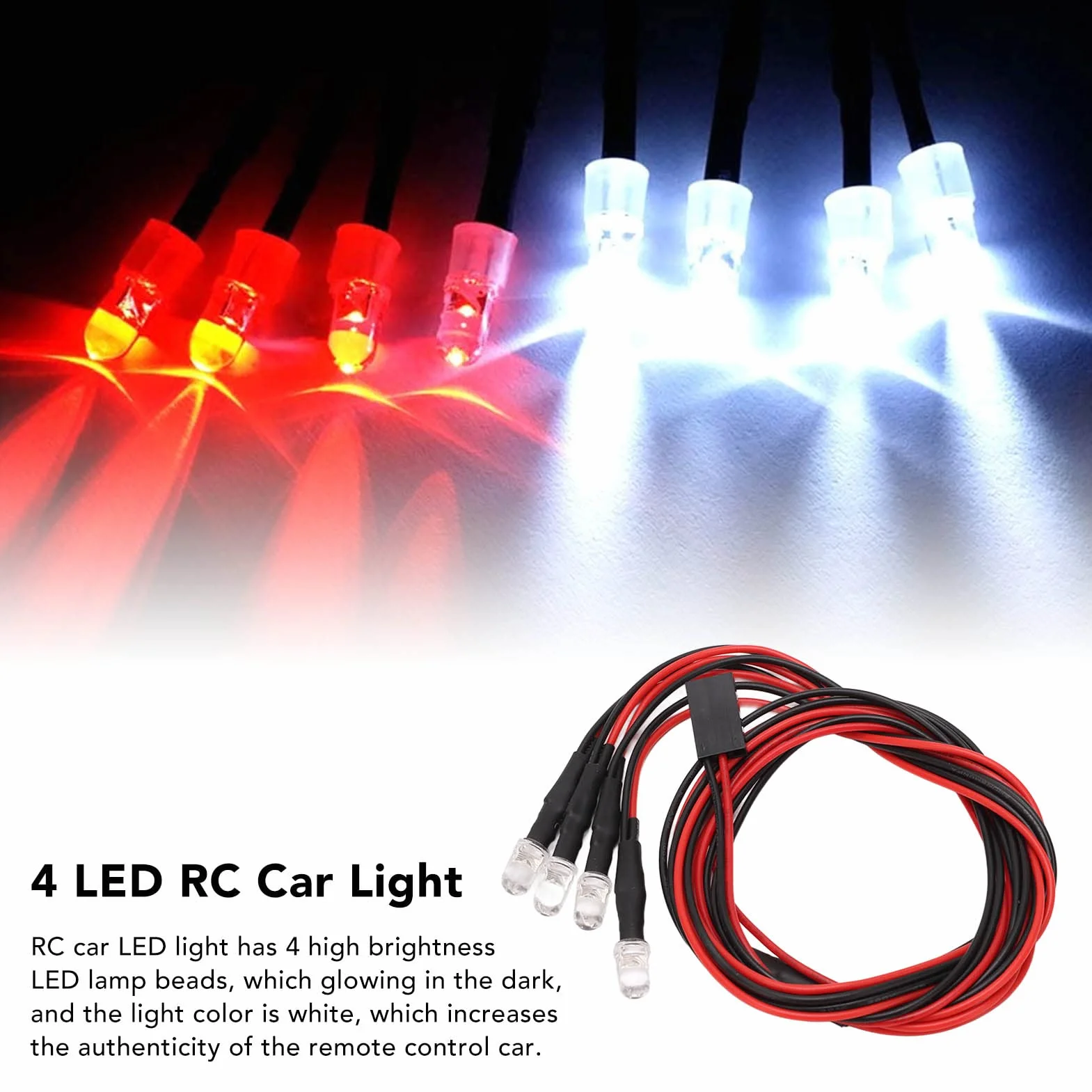Silikon 4 LED RC High Brillo Red Automobile dla Zmodyfikowanych Reflektorów 4 Gry 20 Diod LED
