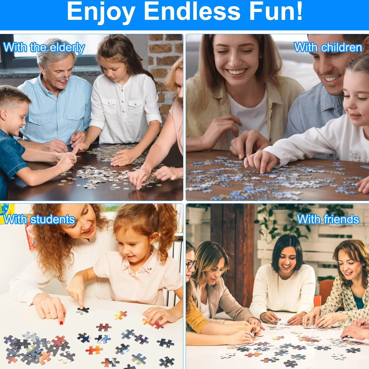 APOMOONS Puzzle 1000 elementów, dla dorosłych i dzieci, imponujące zagadki, kolorowy motyw Układu Słonecznego