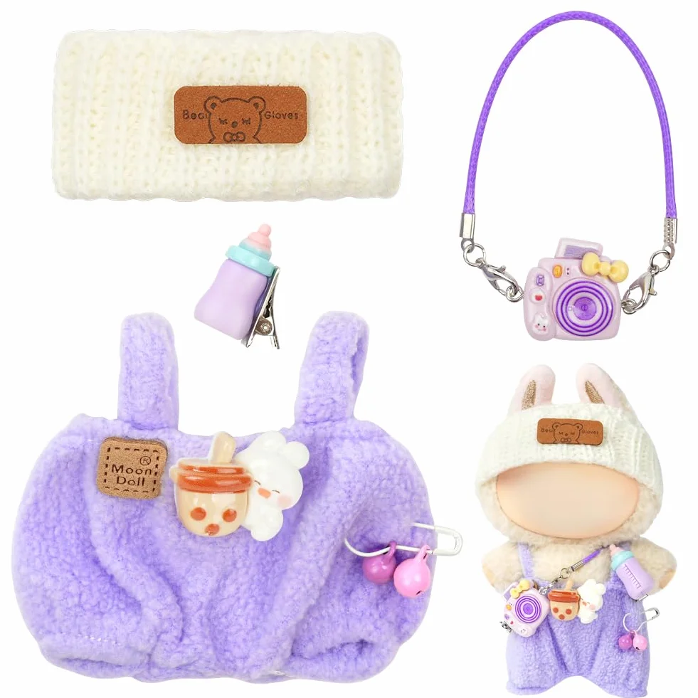 Pluszowa lalka Cute Doll Clothes, 17 cm, pluszowa lalka, modne ubrania do pluszowej zabawki, akcesoria odzieżowe, idealny prezent dla dzieci