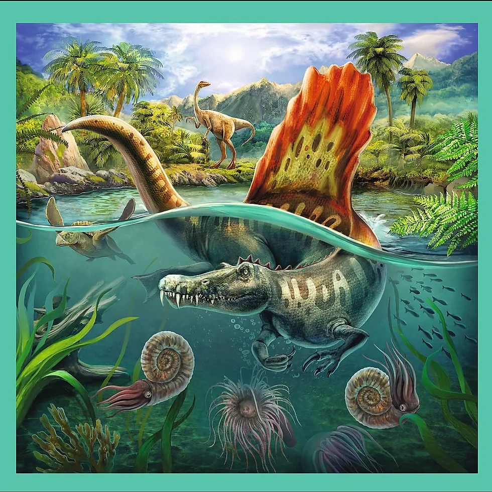 Trefl - Niezwykły Świat Dinozaurów - Puzzle 3w1, 3 Układanki, od 20 do 50 Elementów - Kolorowe Puzzle z Dinozaurami, Różny Stopień Trudności, Kreatywna Rozrywka, dla Dzieci od 4 lat