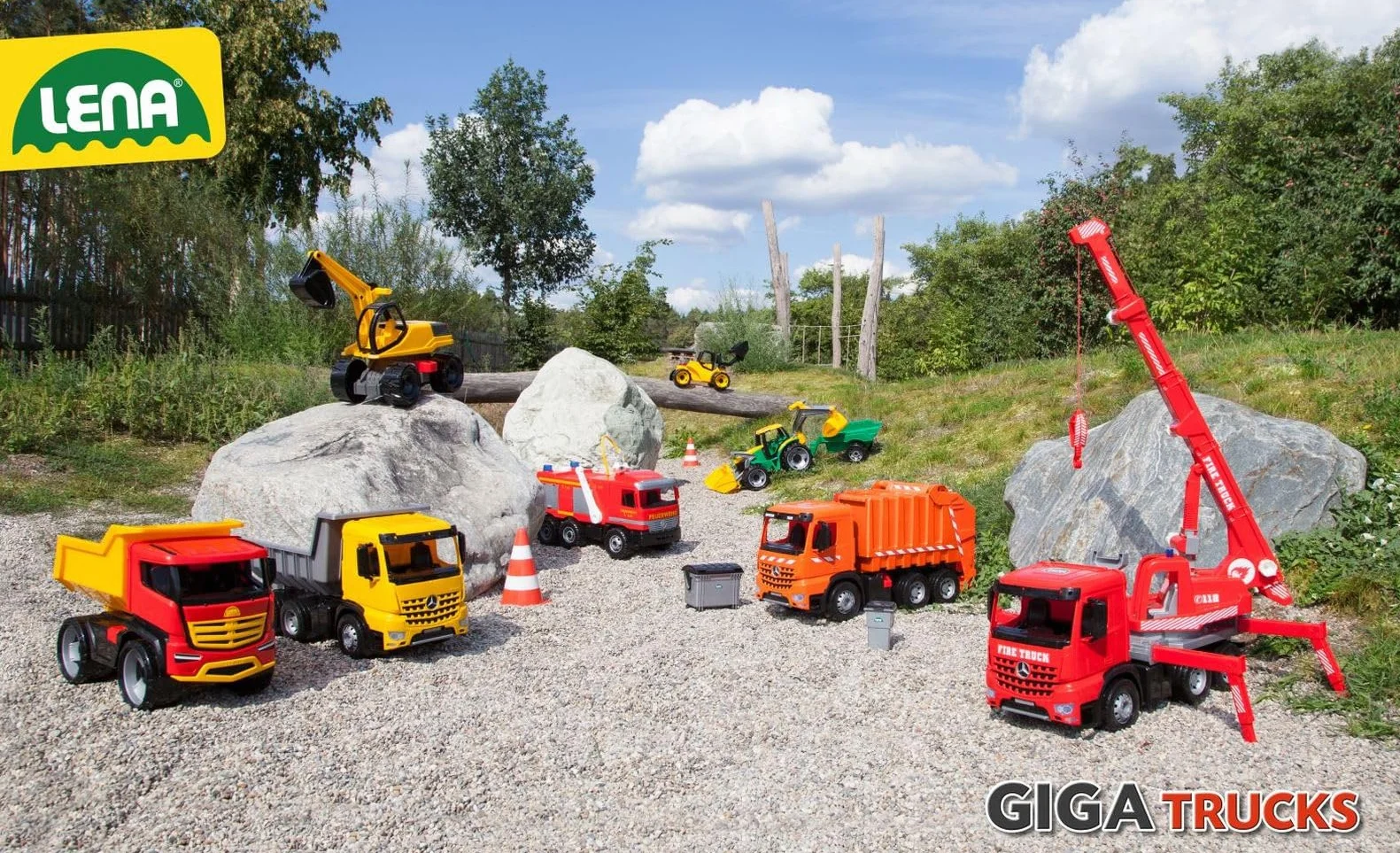 Lena Giga Trucks Zabawka Koparka, Czarny/Żółty, Od 18 miesięcy, 2017