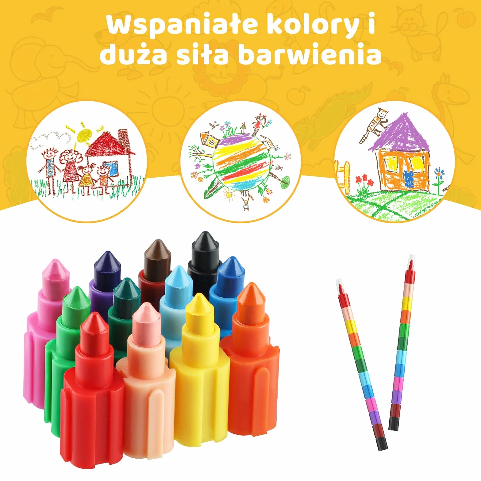 12 x DIY kredki do układania w stos dla dzieci i dorosłych, kolorowe kredki punktowe do szkolnego rysunku biurowego, nietoksyczny zestaw kredek do kolorowania na materiały stacjonarne prezent