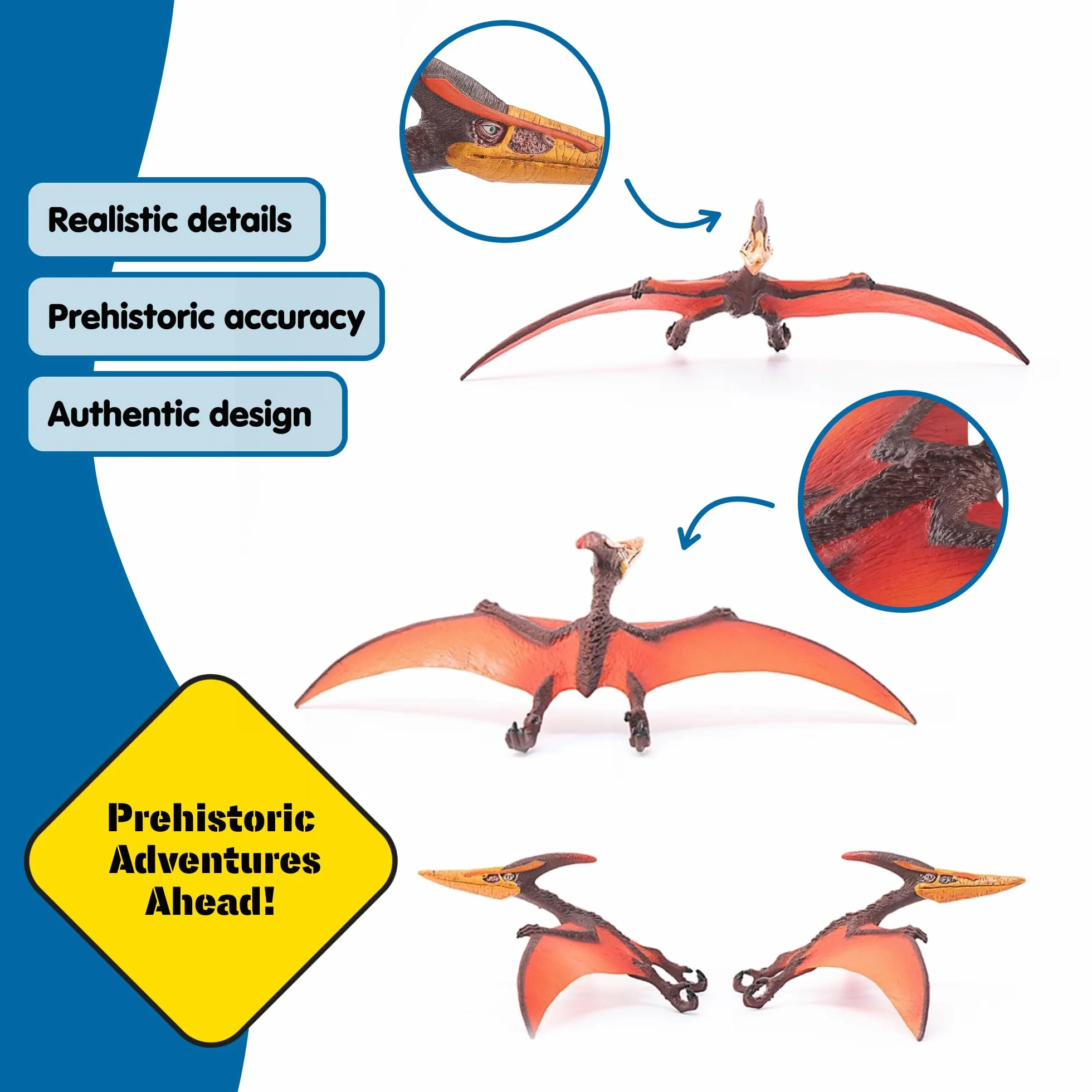 schleich DINOSAURS | Pteranodon 15008 | szczegółowa figurka latającego dinozaura | zabawka dinozaur do kolekcjonowania | prezent dla dziewczynek i chłopców | zabawka dinozaur od 3 lat | 23 x 15 x 6 cm