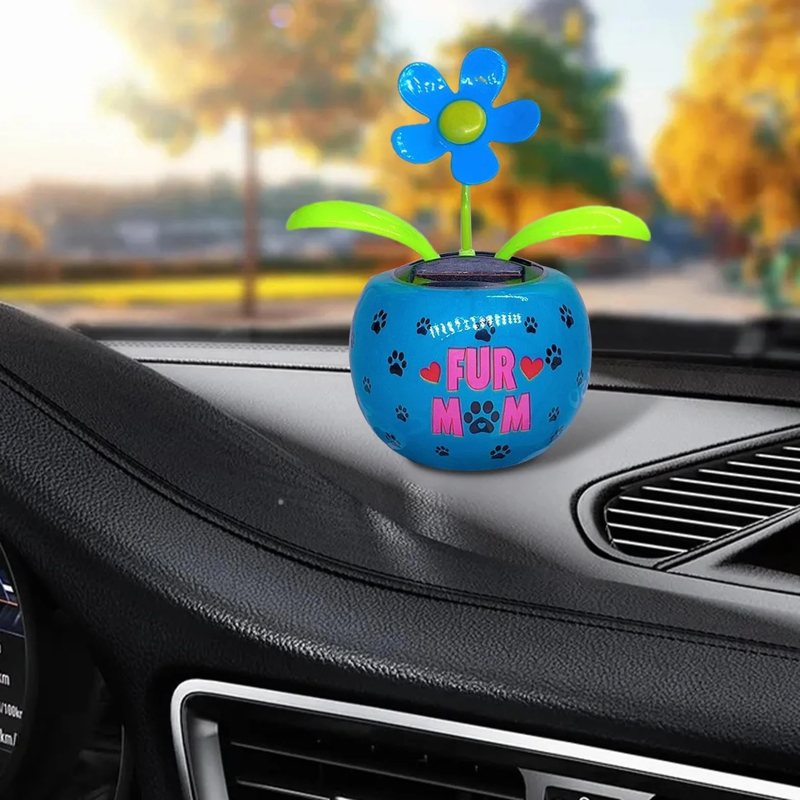 Kwiatowa dekoracja deski rozdzielczej | Ozdoby samochodowe Bobblehead - Auto Dancing Ornament Shaking Flower Solar Ornament dla entuzjastów samochodów
