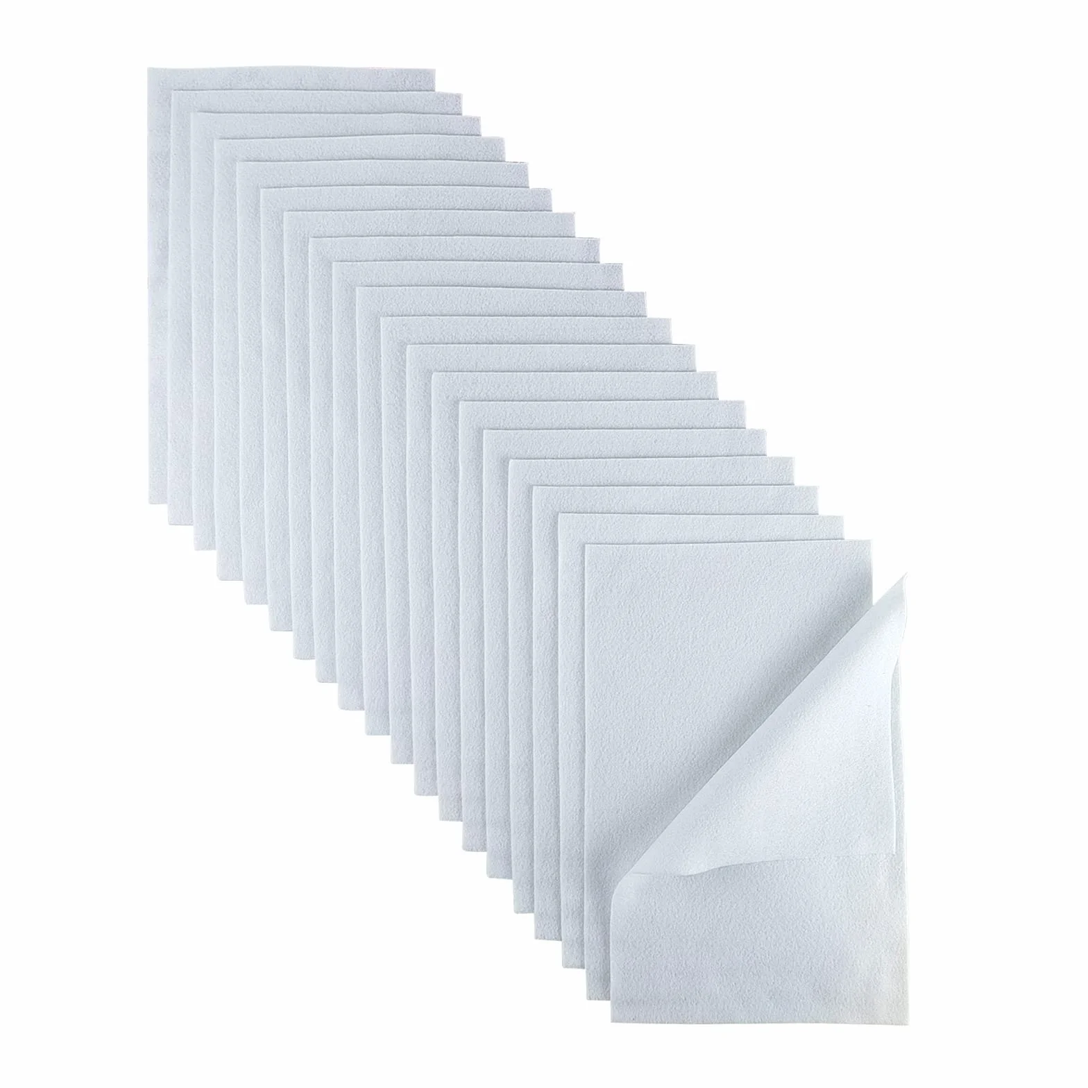 Jtnohx Filc kolorowy, miękkie filcowe arkusze, grubość 1,4 mm filcowe tkaniny, filc do rękodzieła dla majsterkowiczów krawiectwo 20 x 30 cm (Biały)