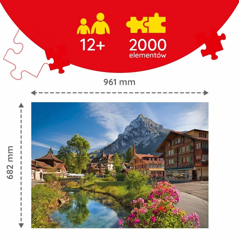 Trefl Alpy Latem Puzzle 2000 Elementów o Wysokiej Jakości Nadruku dla Dorosłych i Dzieci od 12 lat