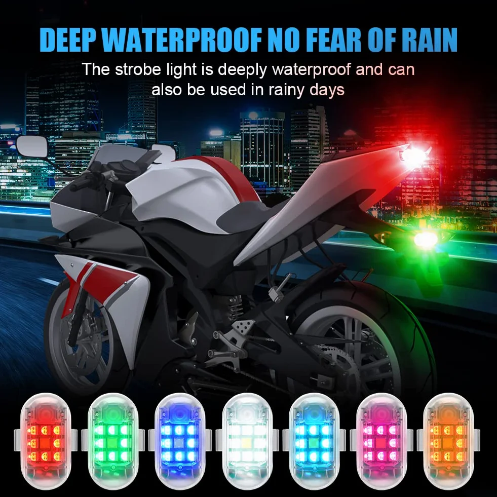 Ainiv Dron stroboskopowy, 4 sztuki, 7 kolorów, lampka nocna LED, alarm ostrzegawczy, antykolizyjny, ładowanie przez USB, lampy błyskowe do motocykla, samochodu RC, łodzi RC, drona