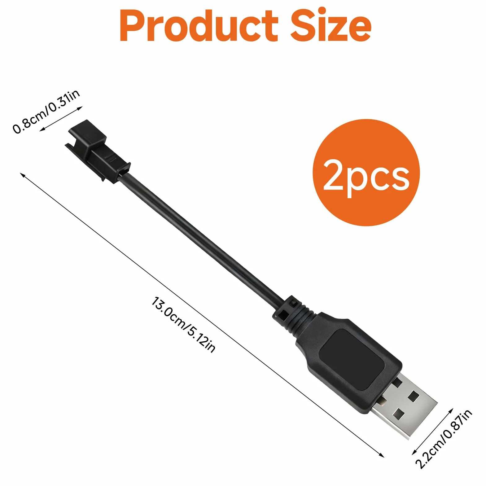 2 x uniwersalny kabel RC, ładowarka 3,7 V USB używana w zabawkach RC Tank Trucks Boat Trains (3,7 V)