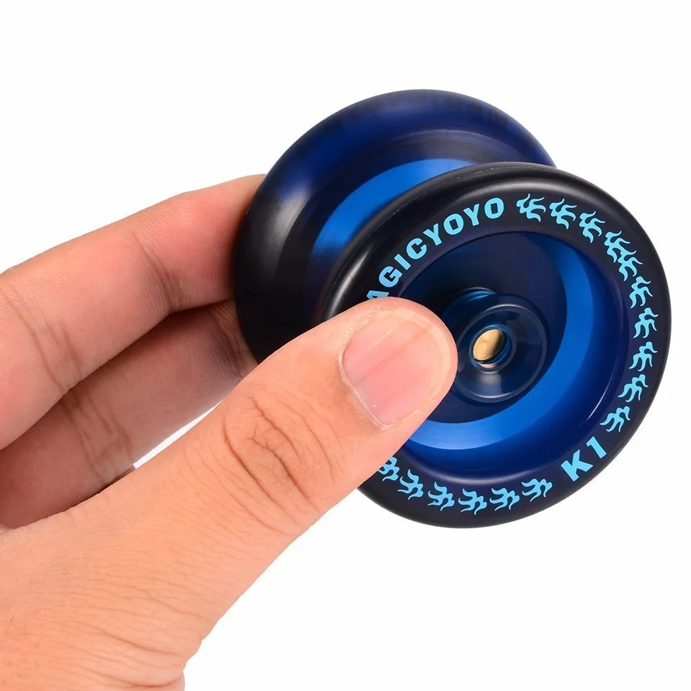 MAGICYOYO Profesjonalne yoyo dla dzieci, jo-jo dla początkujących, Magic Yoyo K1-Plus z torbą Yo Jo + rękawicą + 5 strunami jo-jo + 2 drążki do podnoszenia jojo niebieskie