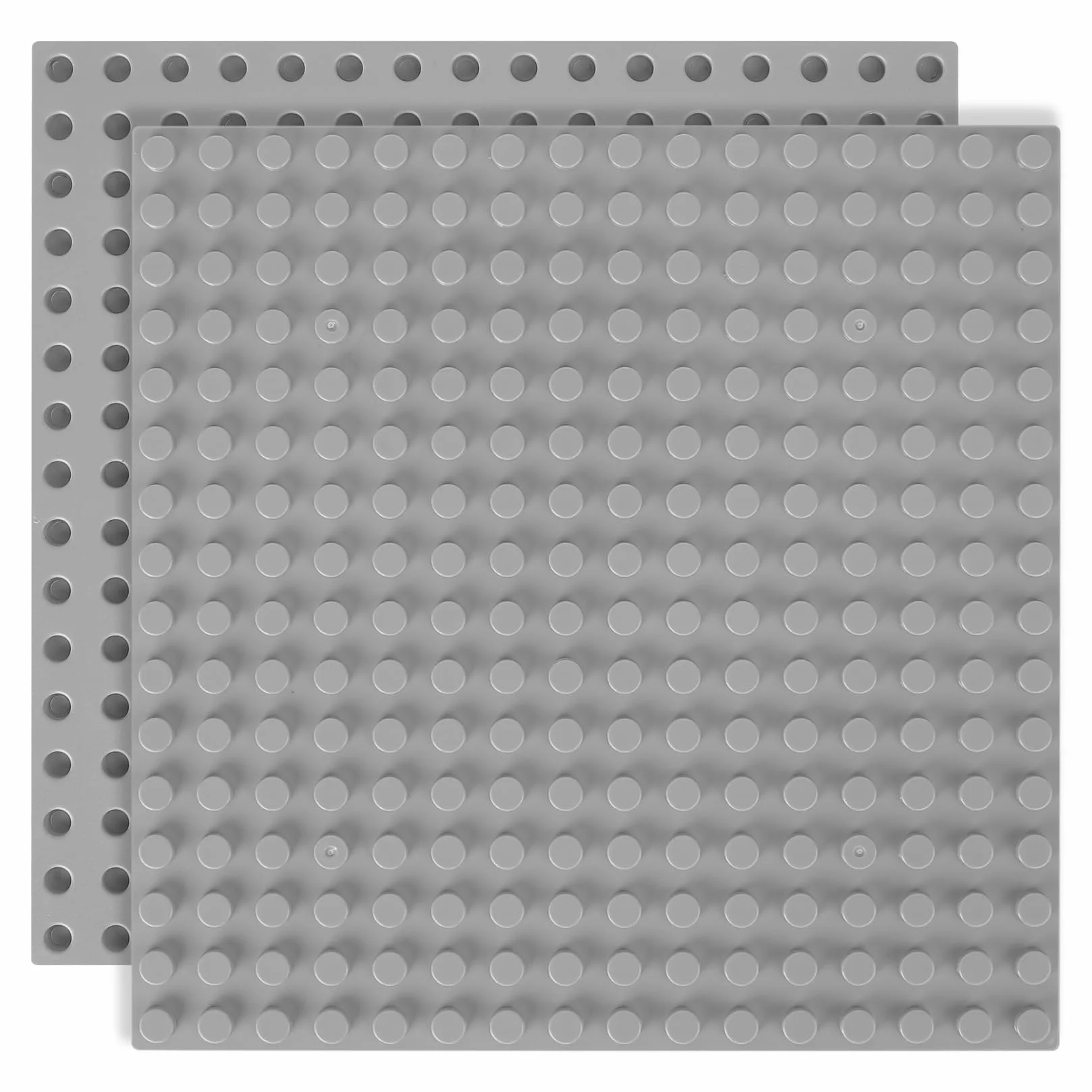 2 sztuki płyty bazowej kompatybilnej z Lego Duplo, 25 x 25 cm podkładka pod klocki kompatybilna z Lego Duplo, kreatywny zestaw płyt do gier, szary