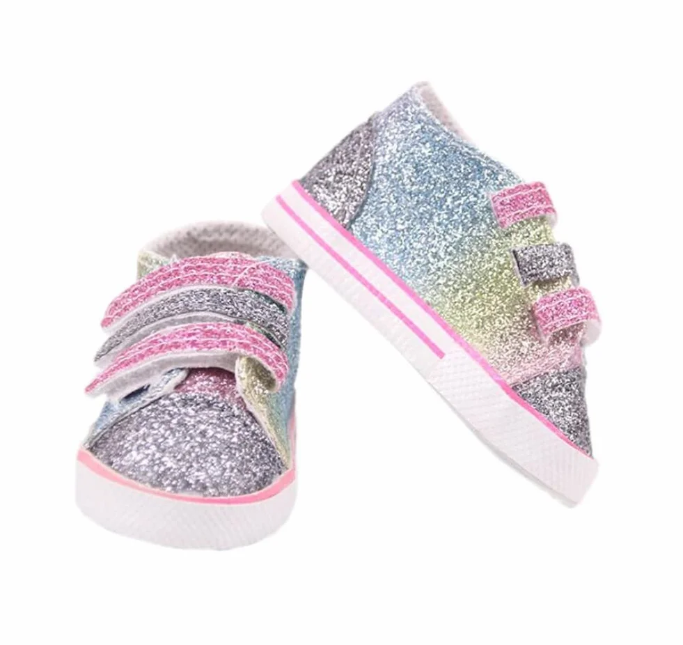 Buty dla lalek trampki z cekinami akcesoria dla American Girl Doll 45 cm