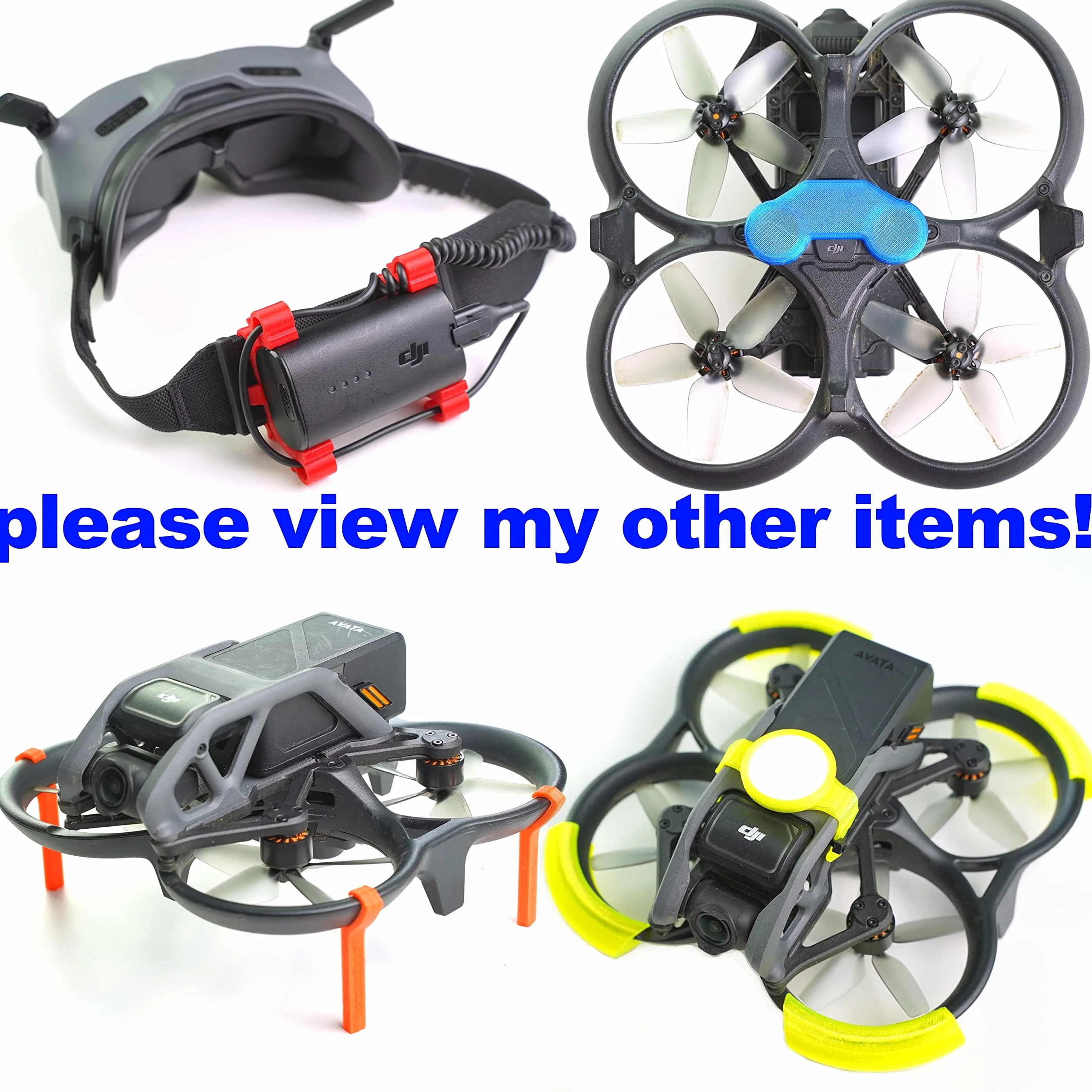 Uchwyt na baterię pasuje do okularów DJI Goggles 2/V2 FPV (do Avata, DJI FPV drona) (czarny)