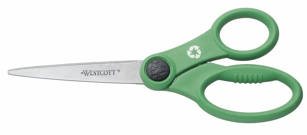 Westcott E-32170 00 nożyce Kleen Earth nierdzewne, uchwyt z tworzywa sztucznego, 18 cm, zielone
