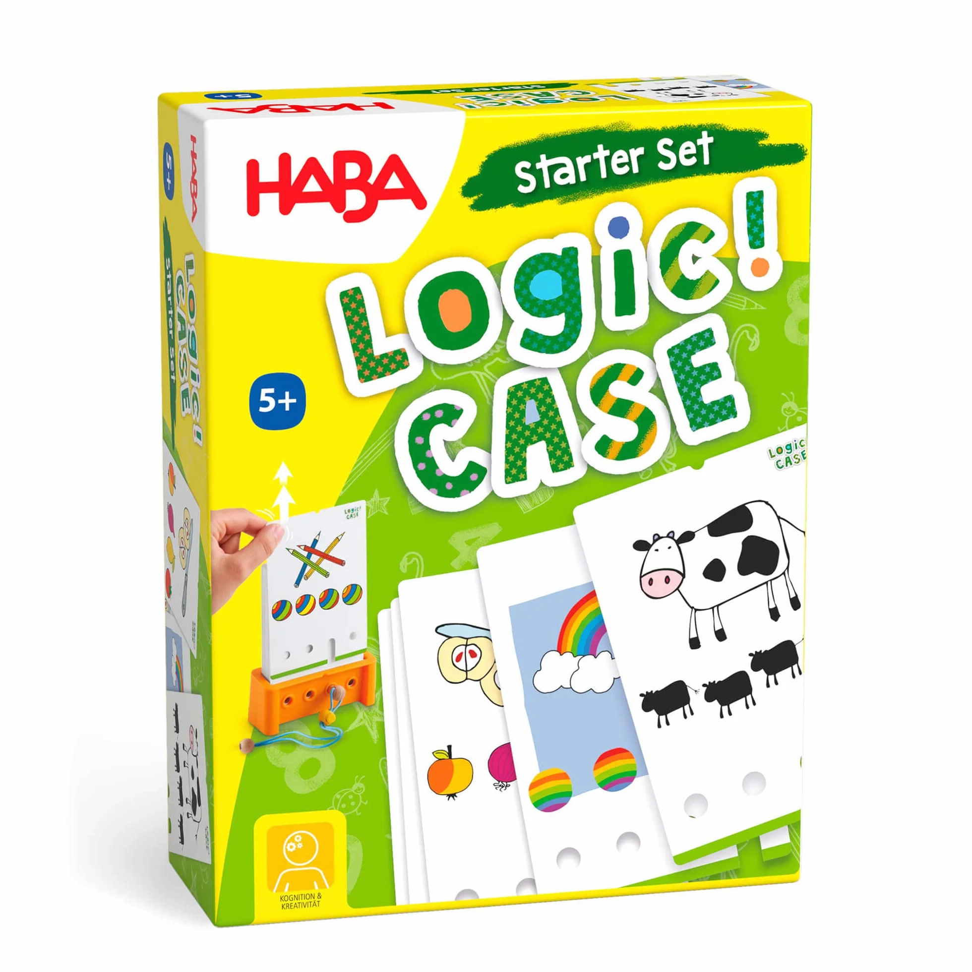 HABA Logic! CASE Starter Set 5+, gra logiczna dla dzieci od 4 lat, gra podróżna, 306118