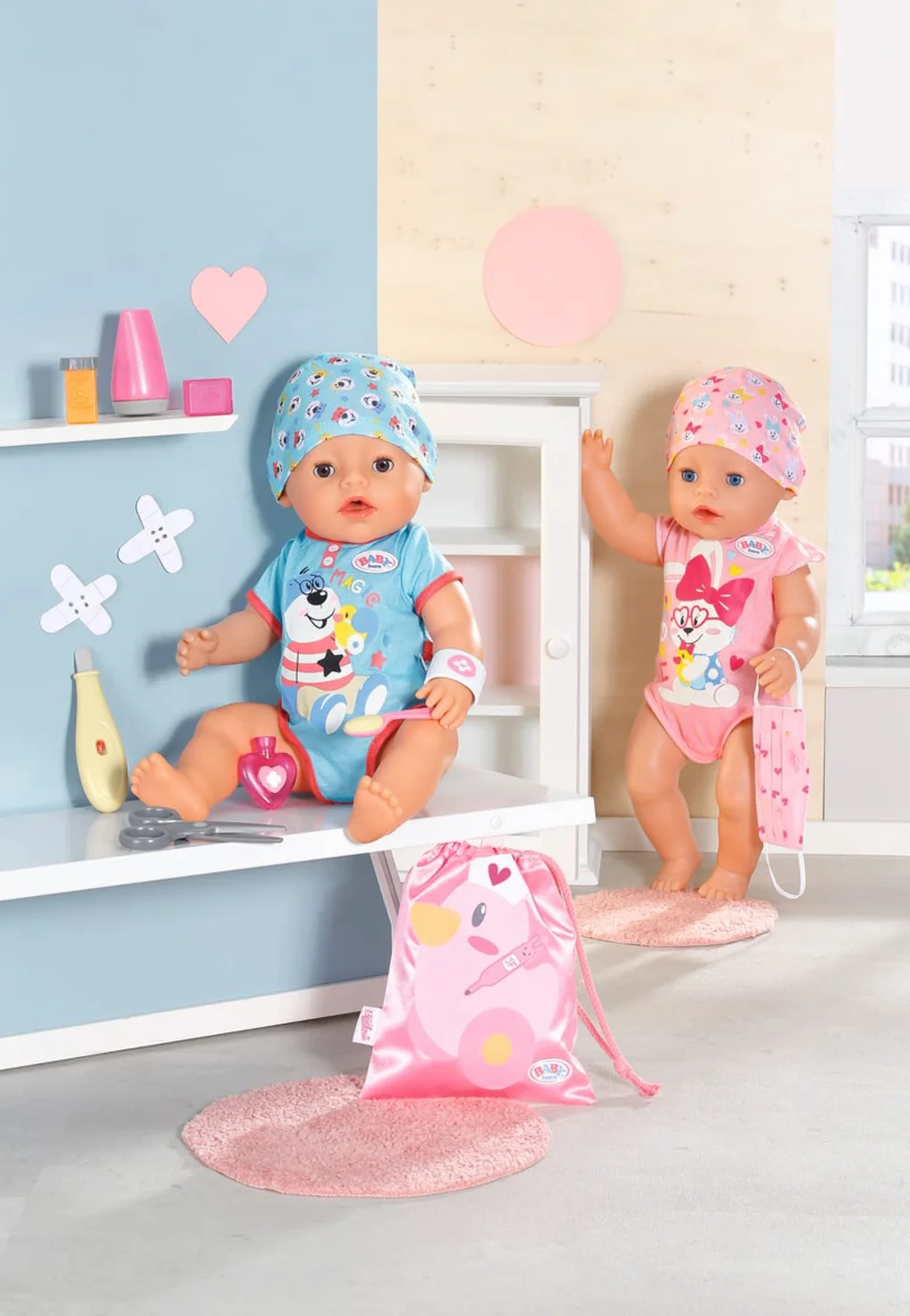 Baby Born Apteczka pierwszej pomocy 834091 - Akcesoria dla lalek Baby Born - Zawiera 9 akcesoriów i etui - Wiek: 3+ lat