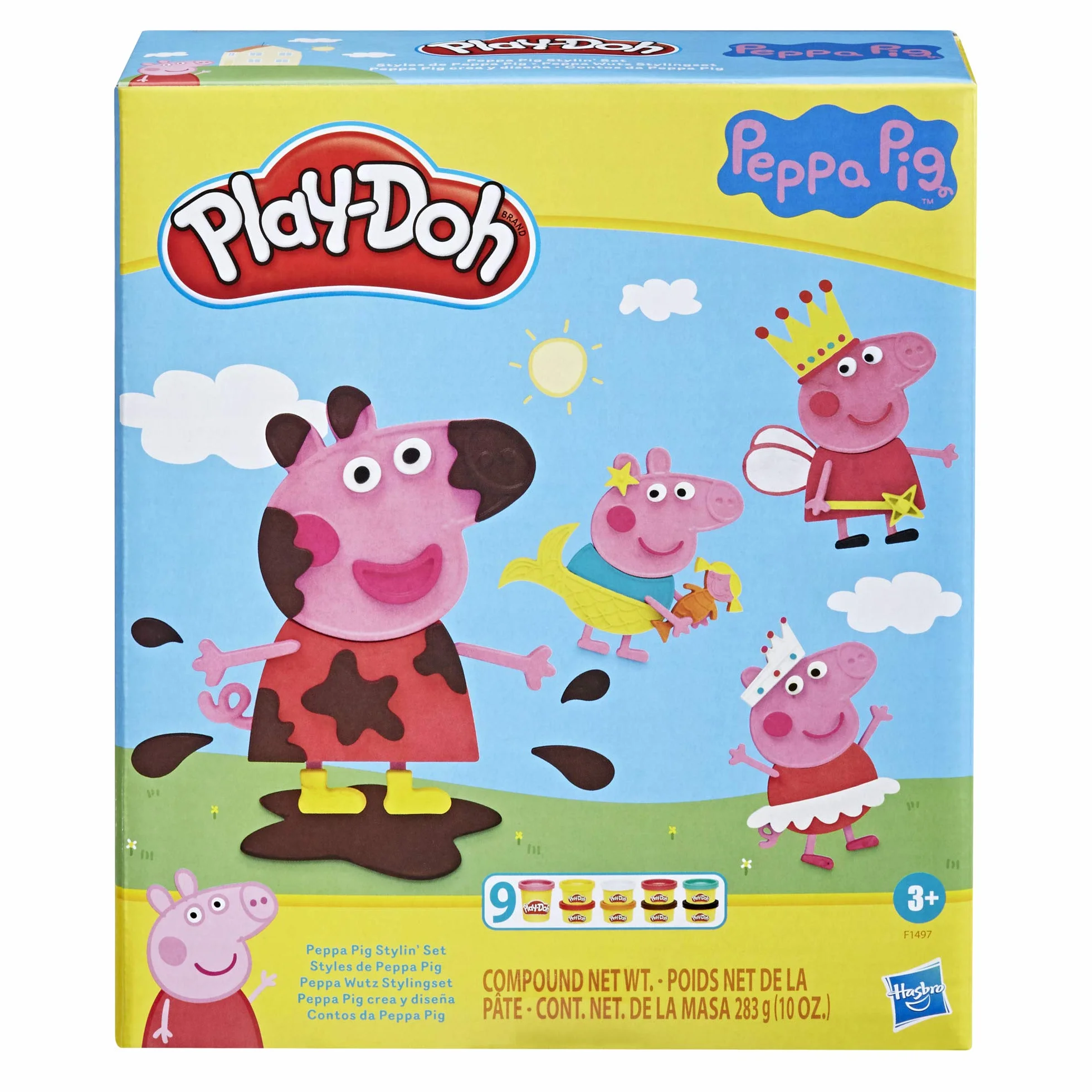 Play-Doh zestaw do stylizacji Świnka Peppa z 9 tubami nietoksycznej masy plastycznej i 11 akcesoriami, zabawka dla dzieci w wieku od 3 lat