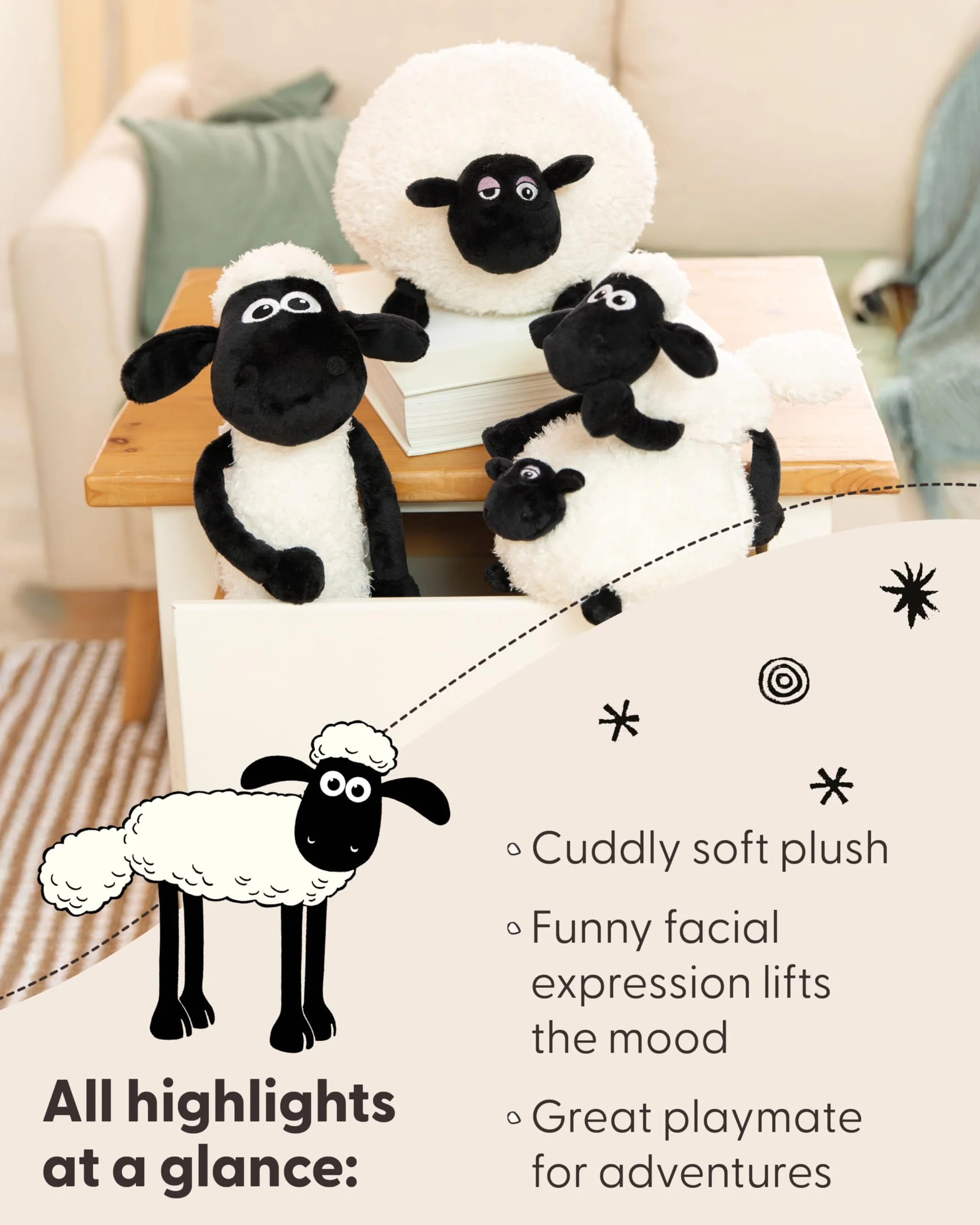 Pluszowa zabawka baranek Shaun biały
