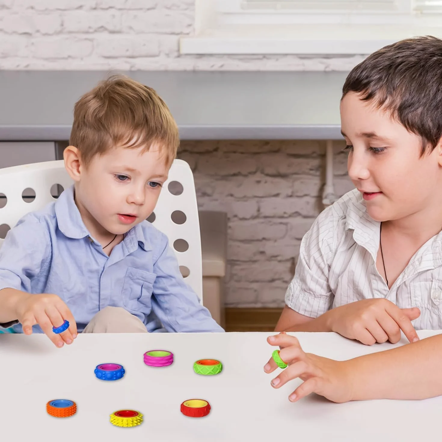 12 sztuk fidget zabawki antystresowe, pierścień antystresowy dla dzieci, sensoryczne zabawki Fidget, silikonowe zabawki łagodzące stres, pierścień do klasy, szkoły, biblioteki