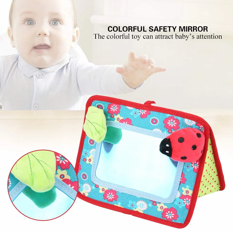 Crib and Floor Activity Mirror Toy, Safe Ring-Down Baby Cognitive Mirror Stroller Hanging Toy