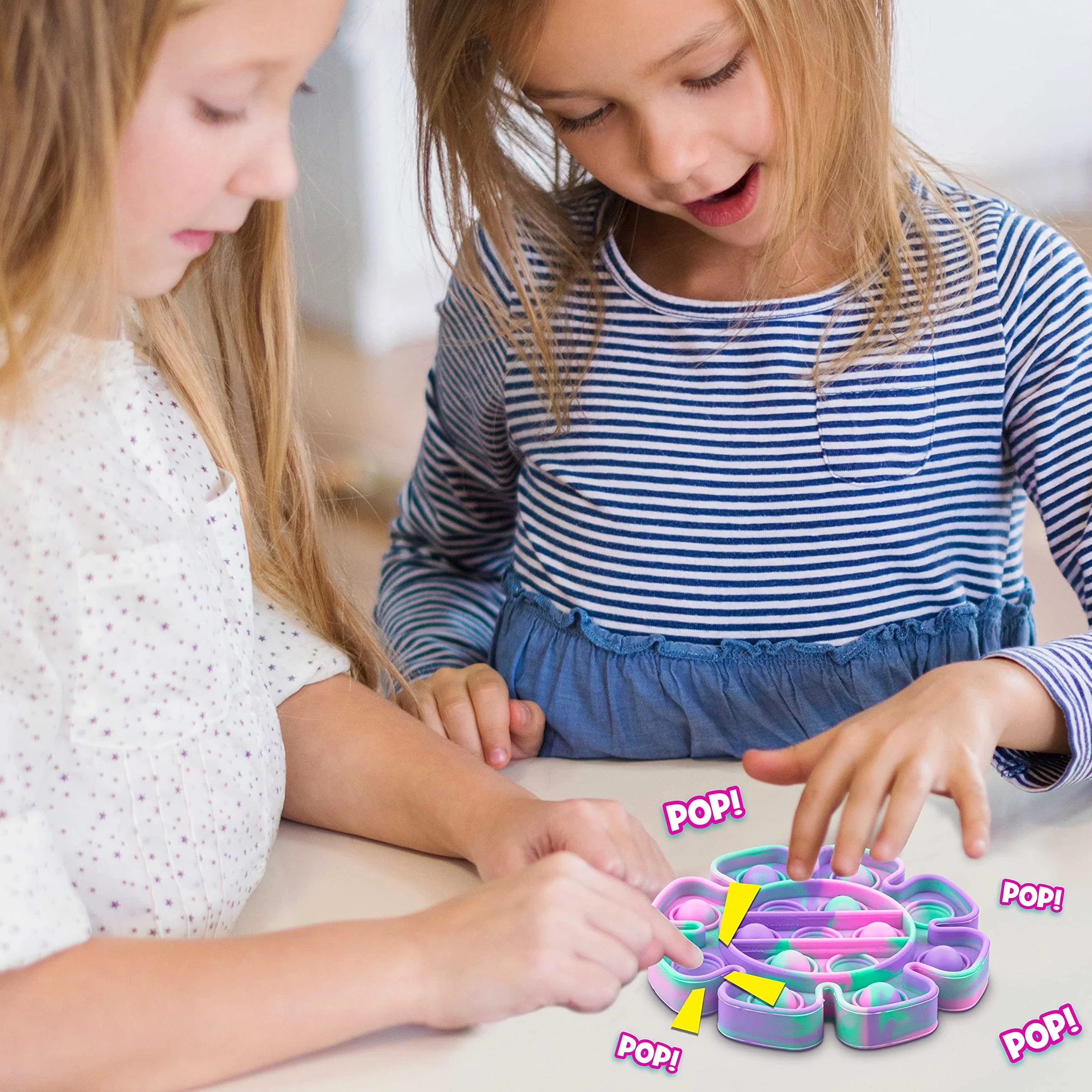 CRAZE PressNPop Press N POP Girly Cupcake Fidget Toy sensoryczna zabawka antystresowa dla dzieci dorosłych zestaw Bubble kolorowe motywy 37072, piękne kombinacje kolorów