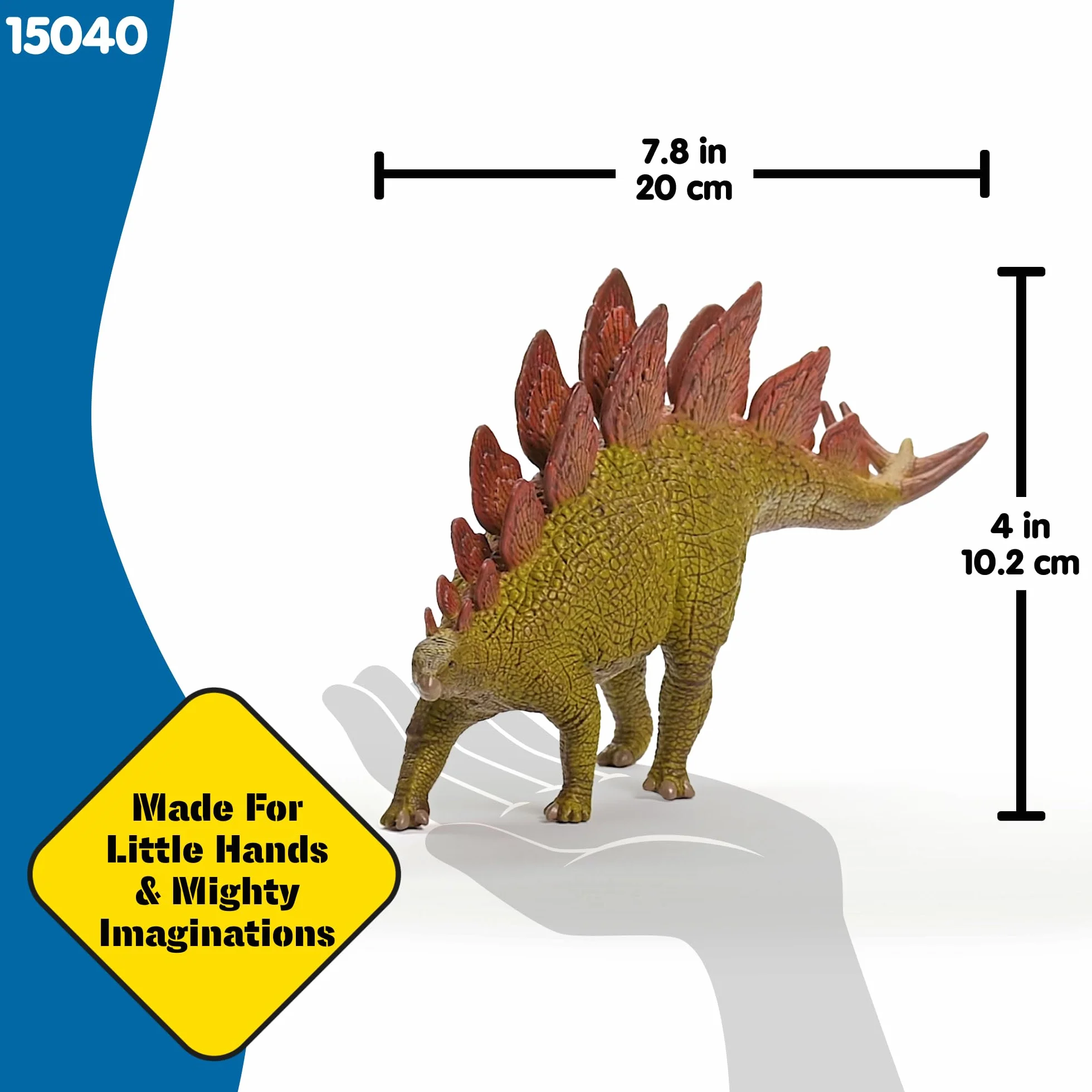 schleich DINOSAURS | Stegozaur 15040 | Szczegółowa figurka dinozaura | Dinozaur do kolekcjonowania | Prezent dla dziewczynek i chłopców | Od 3 lat | 5 × 20 × 10 cm