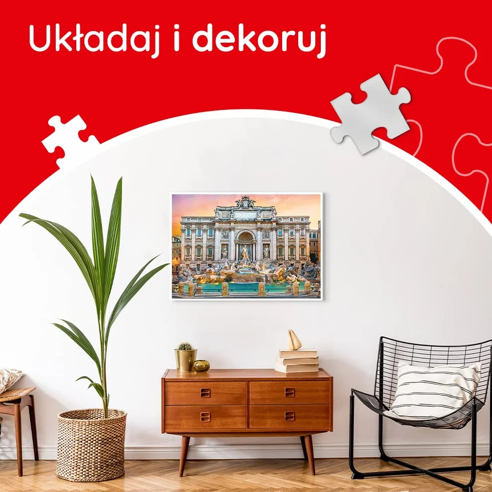 Trefl Fontanna di Trevi, Rzym Puzzle 500 Elementów o Wysokiej Jakości Nadruku dla Dorosłych i Dzieci od 10 lat