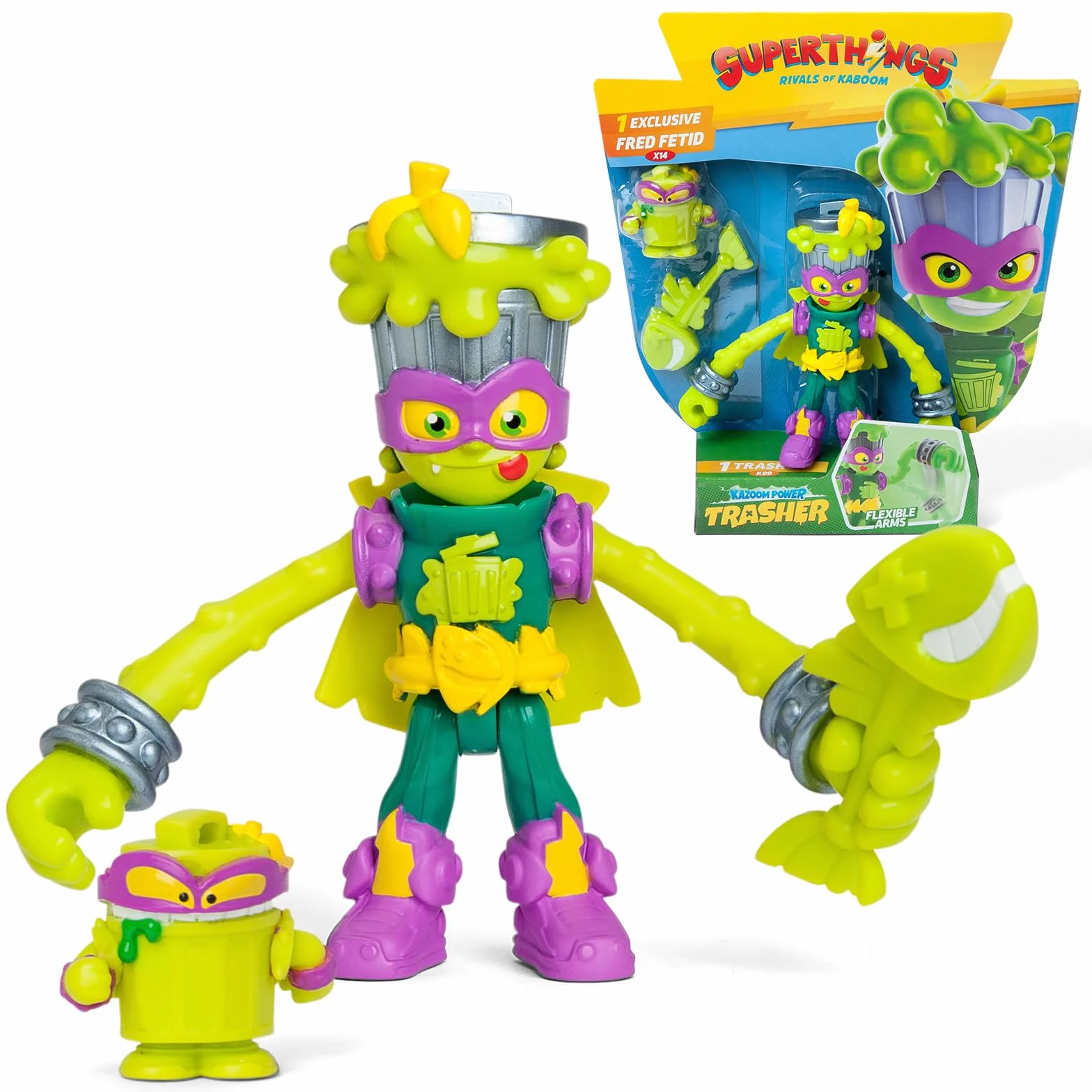 SUPERTHINGS KAZOOM Power Mission – Kazoom Kids. Figurka Trasher z serialu TV „SuperThings Kazoom Power”. Zawartość: 1 Kazoom Kid, 1 ekskluzywny SuperThing, 1 akcesorium