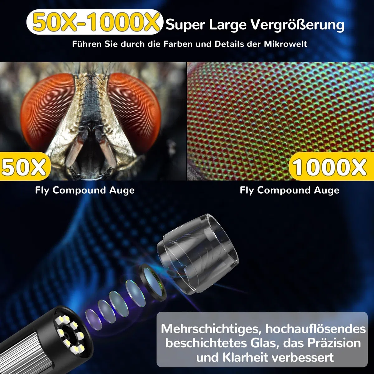 Microscope IMICHI mikroskop dla dzieci z ekranem LCD 1000 x duże powiększenie, wyraźny obraz, wyjątkowa przegródka na owady, dla dzieci, mikroskop cyfrowy przenośny