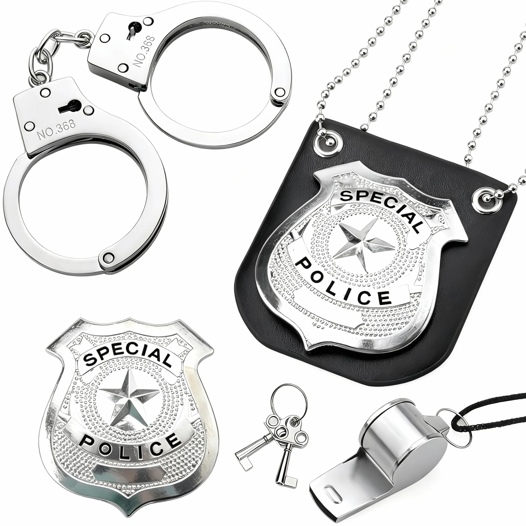 Zestaw kajdanek policyjnych z prawdziwej stali, kajdanki dla dzieci, policyjne, akcesoria dla dzieci, policja, kajdanki, policja, dzieci, kostium policyjny