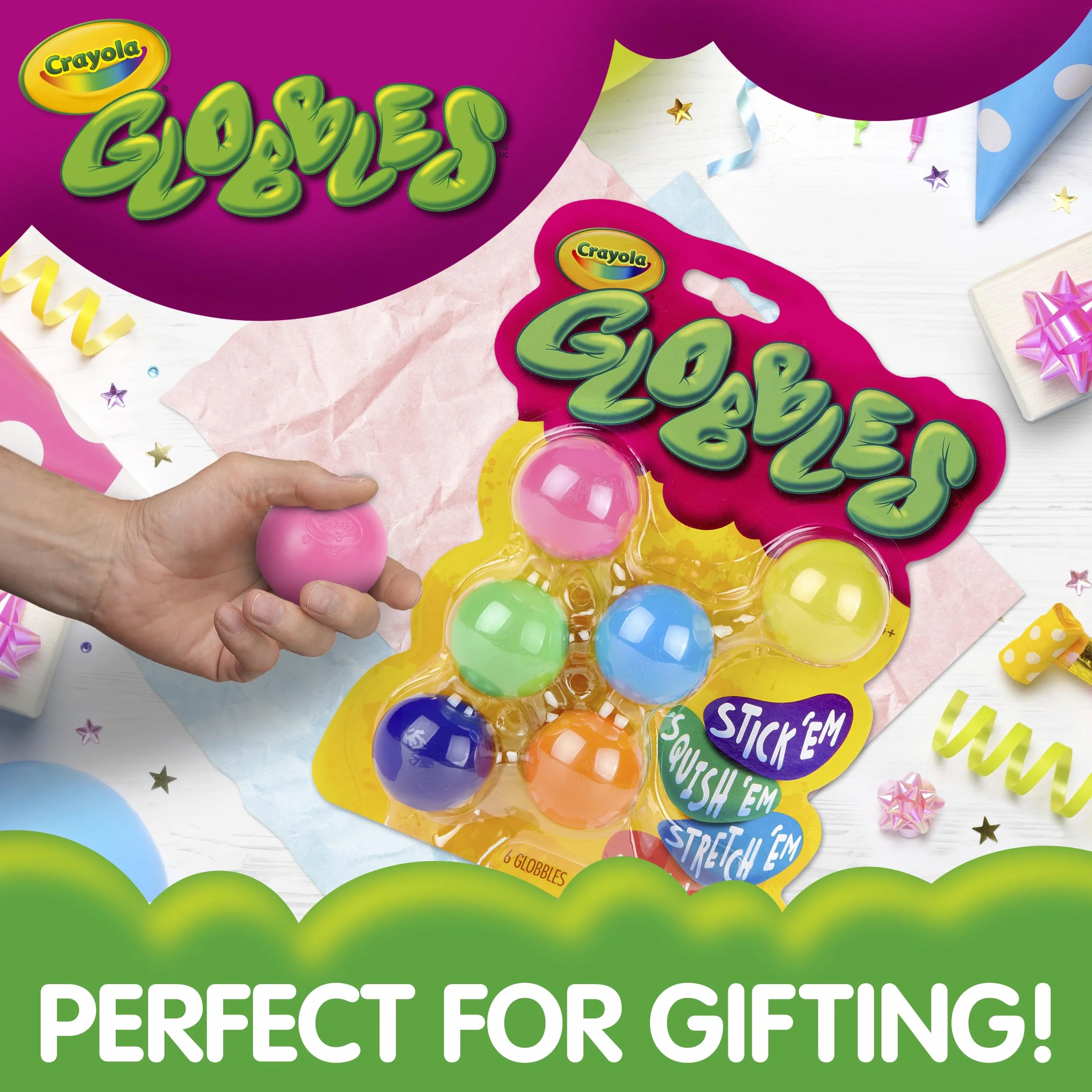 CRAYOLA GLOBBLES 6/PKG ASSRT COLR, wielokolorowe, jeden rozmiar