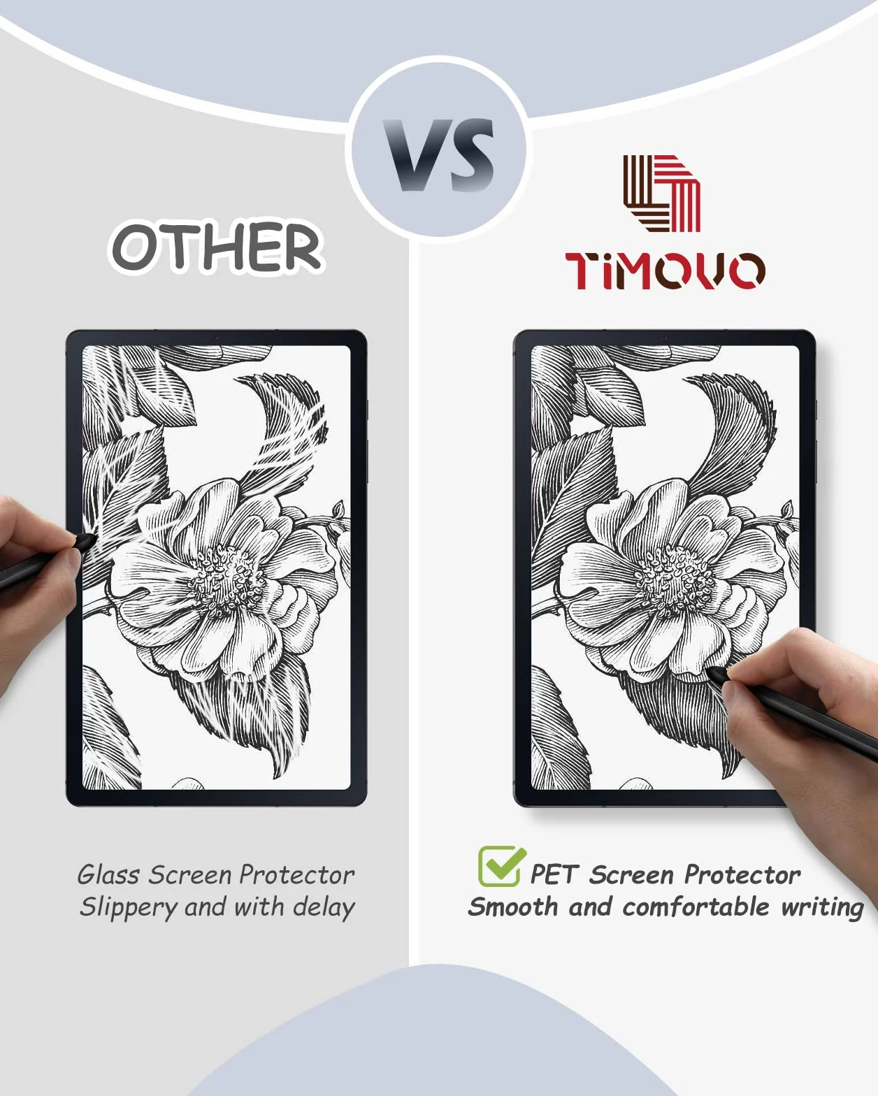 TiMOVO 2 Pack Paper Screen Protector for Galaxy Tab S6 Lite 10.4 Inch(2022/2020) Tablet, Anti-Scratch PET Film Screen Protector for Samsung Tab S6 Lite, Write and Draw Like on Paper Easy to install