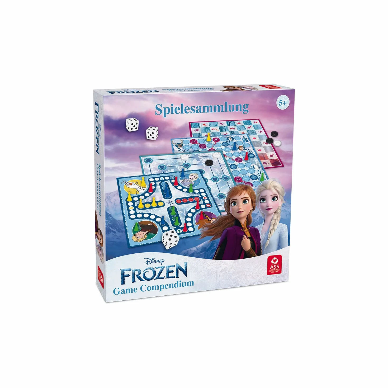 Cartamundi Disney Frozen 2 Games Compendium, ciesz się 35 grami, w tym Nine Men's Morris, Draughts, Ludo, Ladders, gry planszowe, świetny prezent dla dzieci w wieku od 5 lat