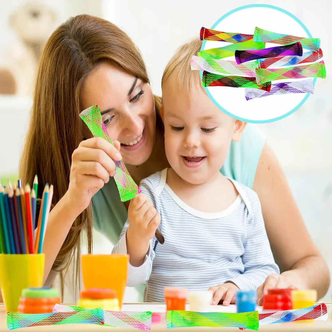 Marmurowe zabawki Fidget Toys 20 sztuk, tkane węże siatkowe z zabawkami marmurowymi, zabawki sensoryczne, zabawki na palec oczkowy, dla dzieci i dorosłych