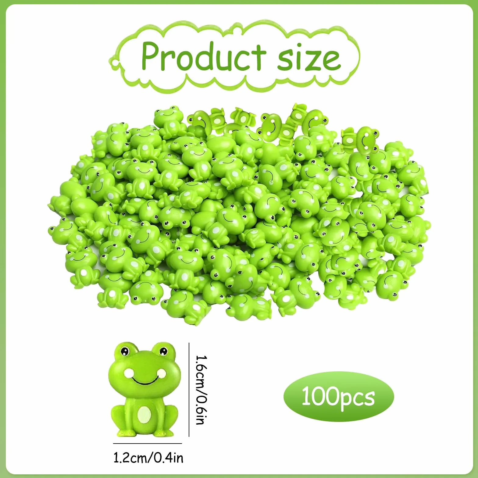 Zielone plastikowe żaby, 100 szt., mini figurki do ogrodu, zielone, do akwarium, ogrodu