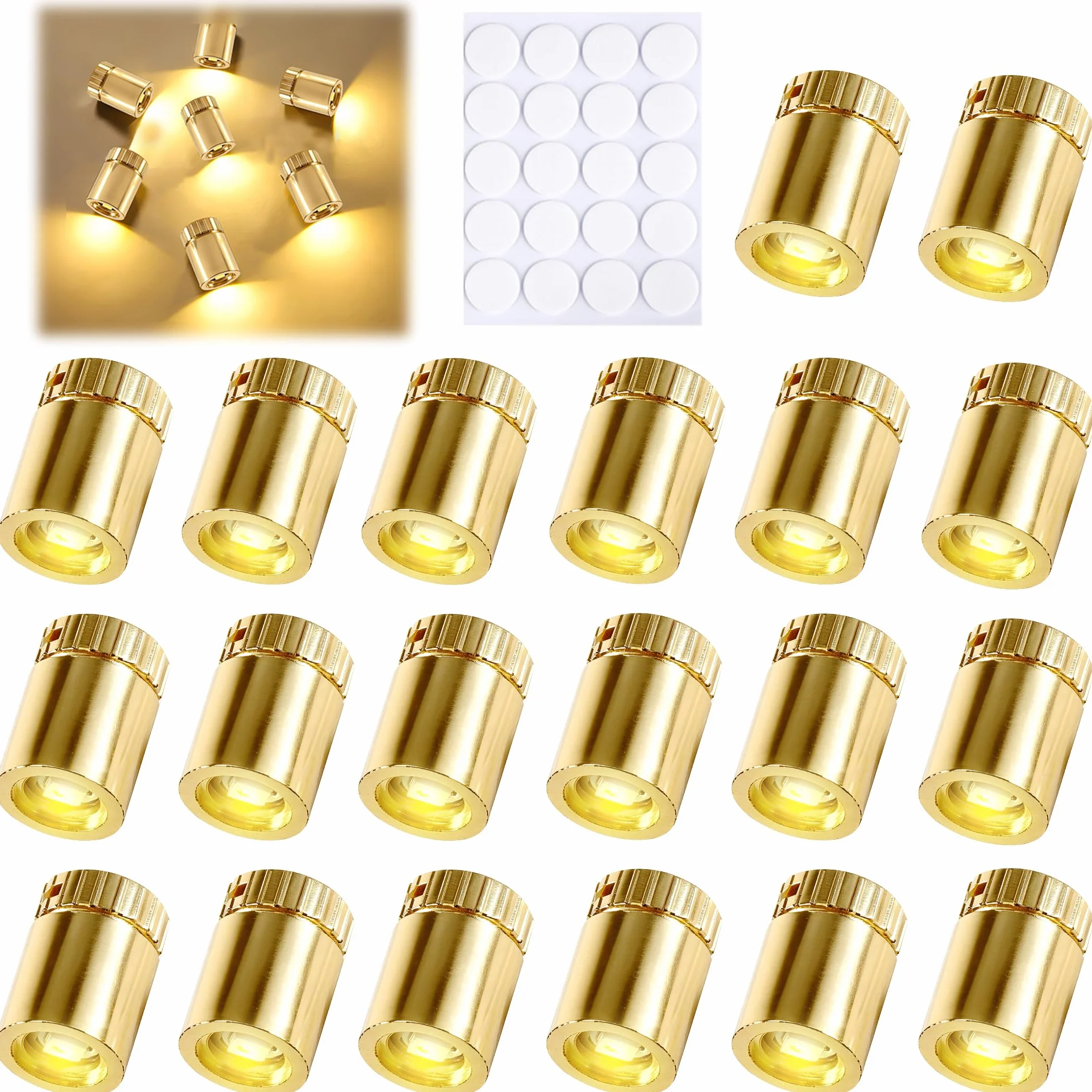 Joycabin 20 sztuk mini lampek LED do domków dla lalek, złote, mini lampki do samodzielnego wykonania, miniaturowe światła do witryn, zabawek (ciepła biel)